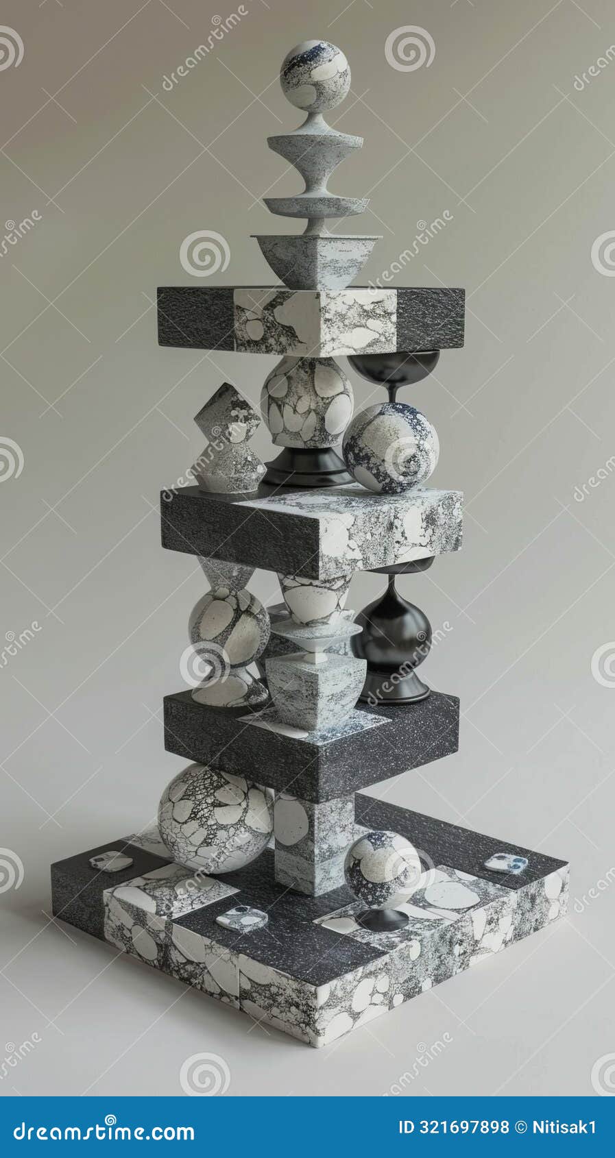 3d model abstract art of ruthlessly strategic abstract board game sculpture representing complex thinking