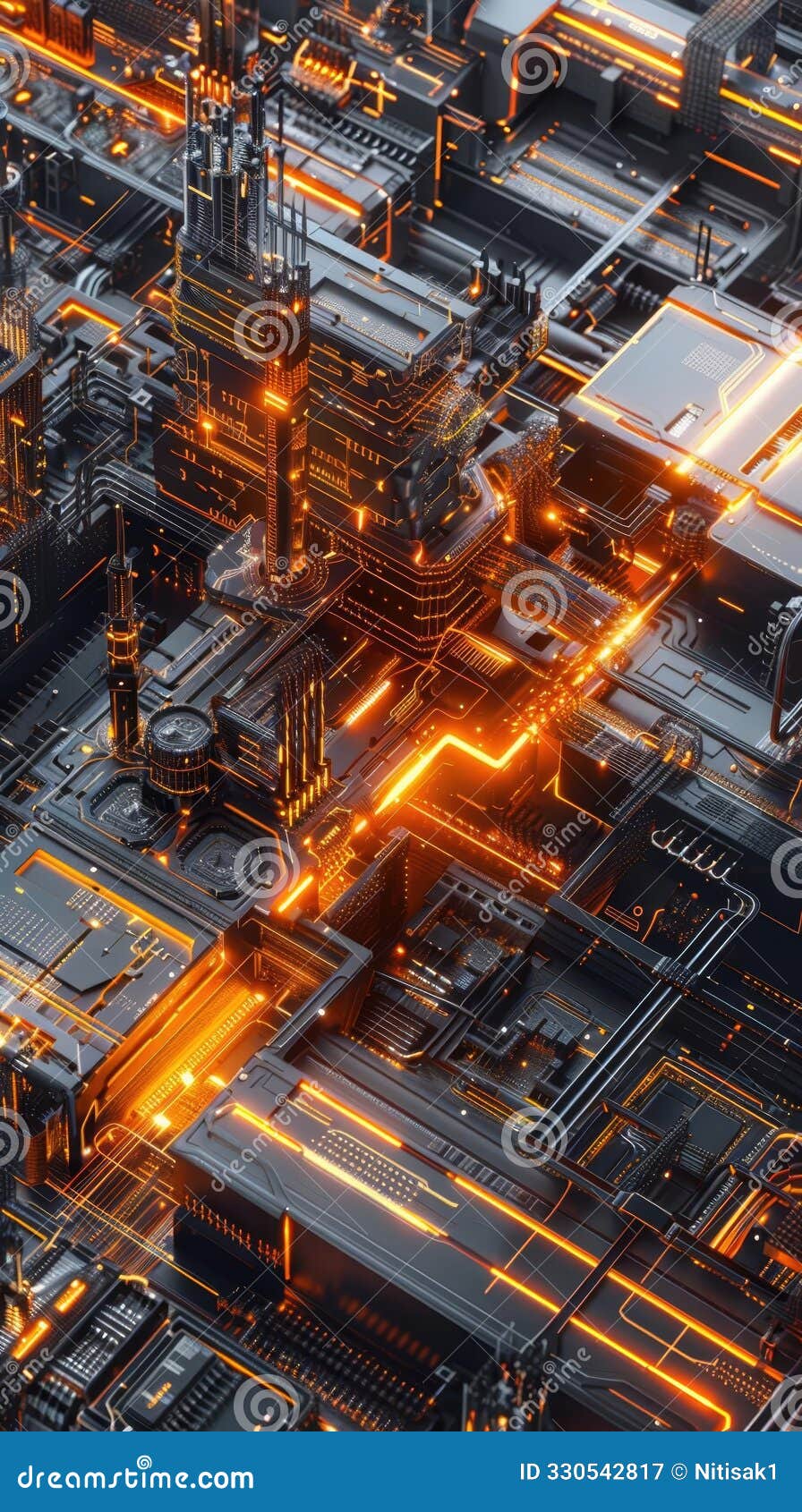 3d model abstract art of supreme quantum abstract cybersecurity neural citadel with intelligently evolving ai