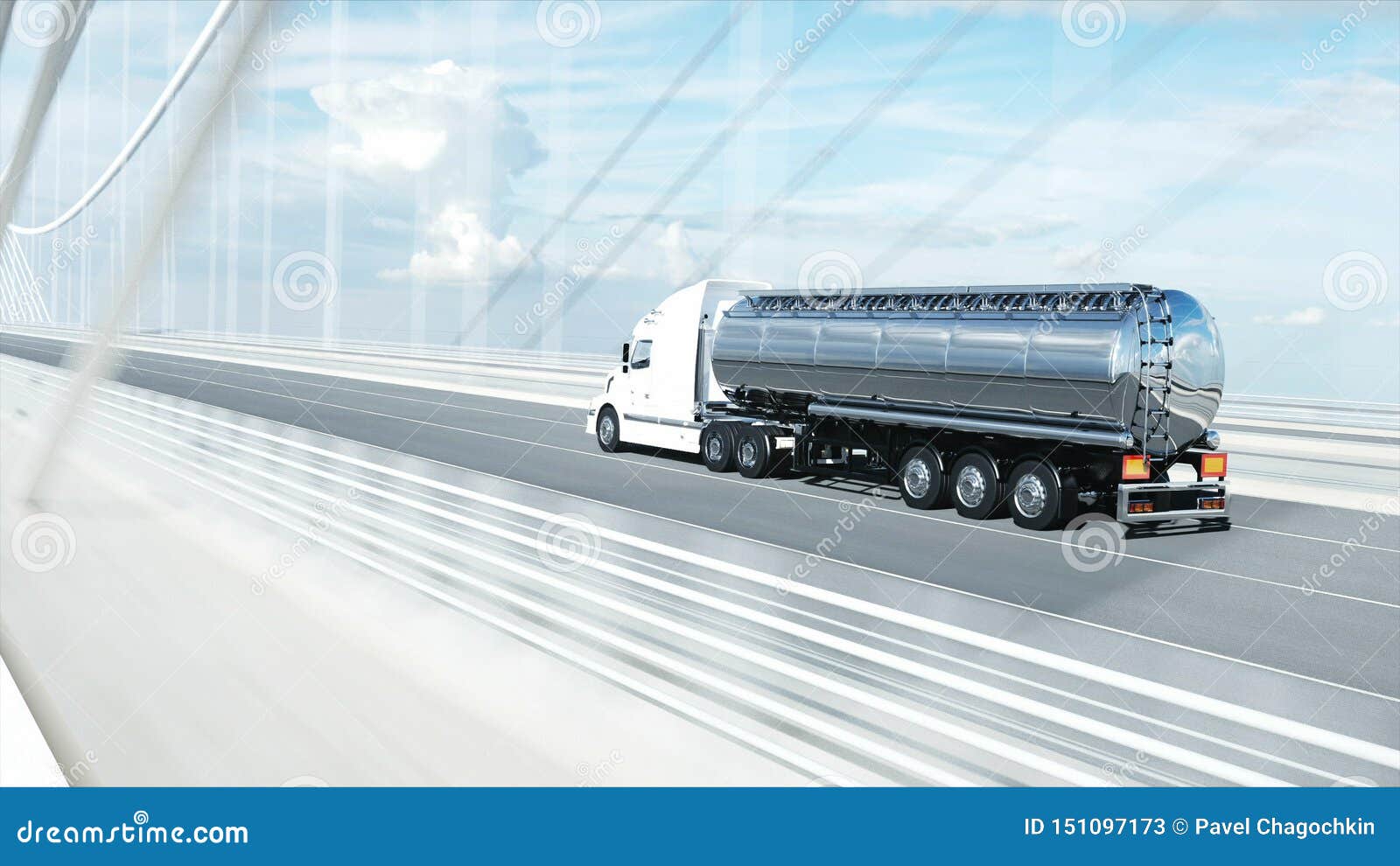 3d Model Of Gasoline Tanker Trailer Truck On Highway Very Fast