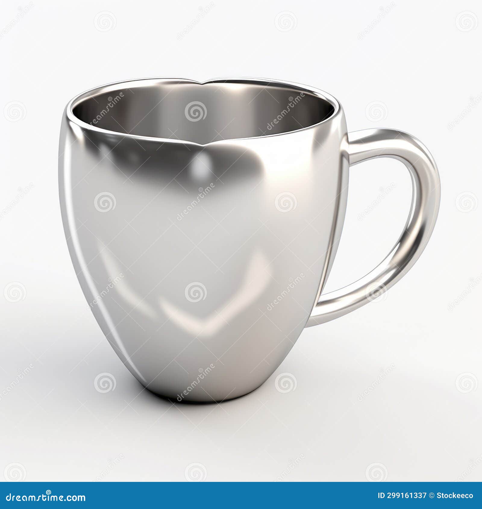 humorous heart silver mug 3d model with smooth curves