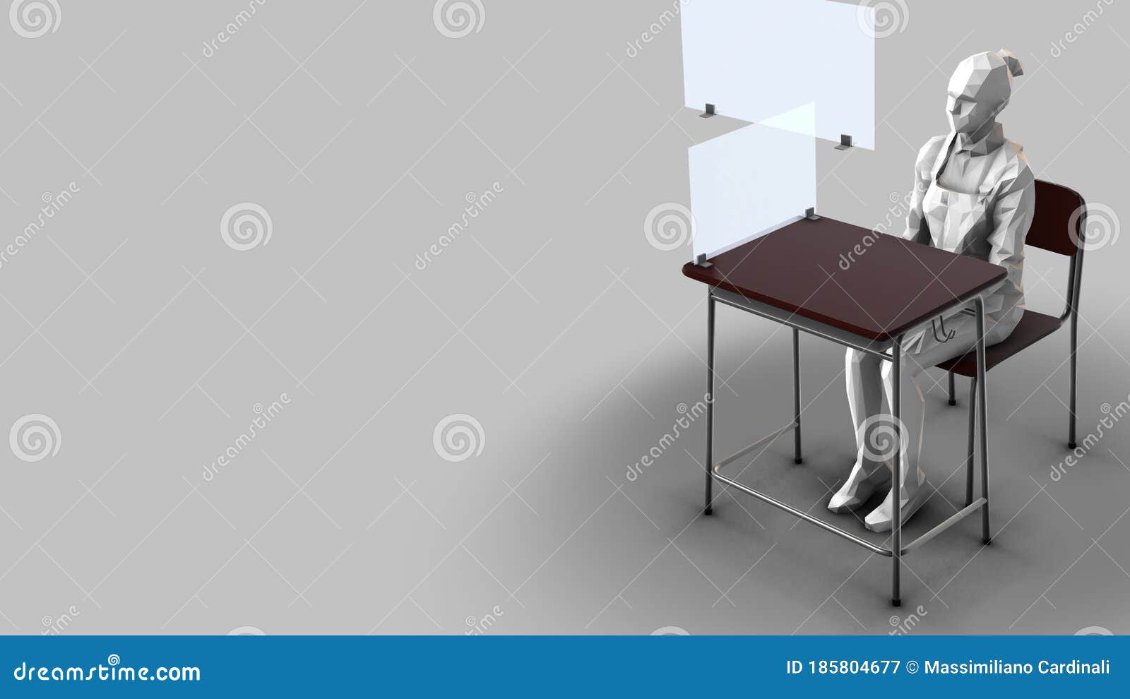 School Desk with Plexiglass Dividers Student Stock Video Video of
