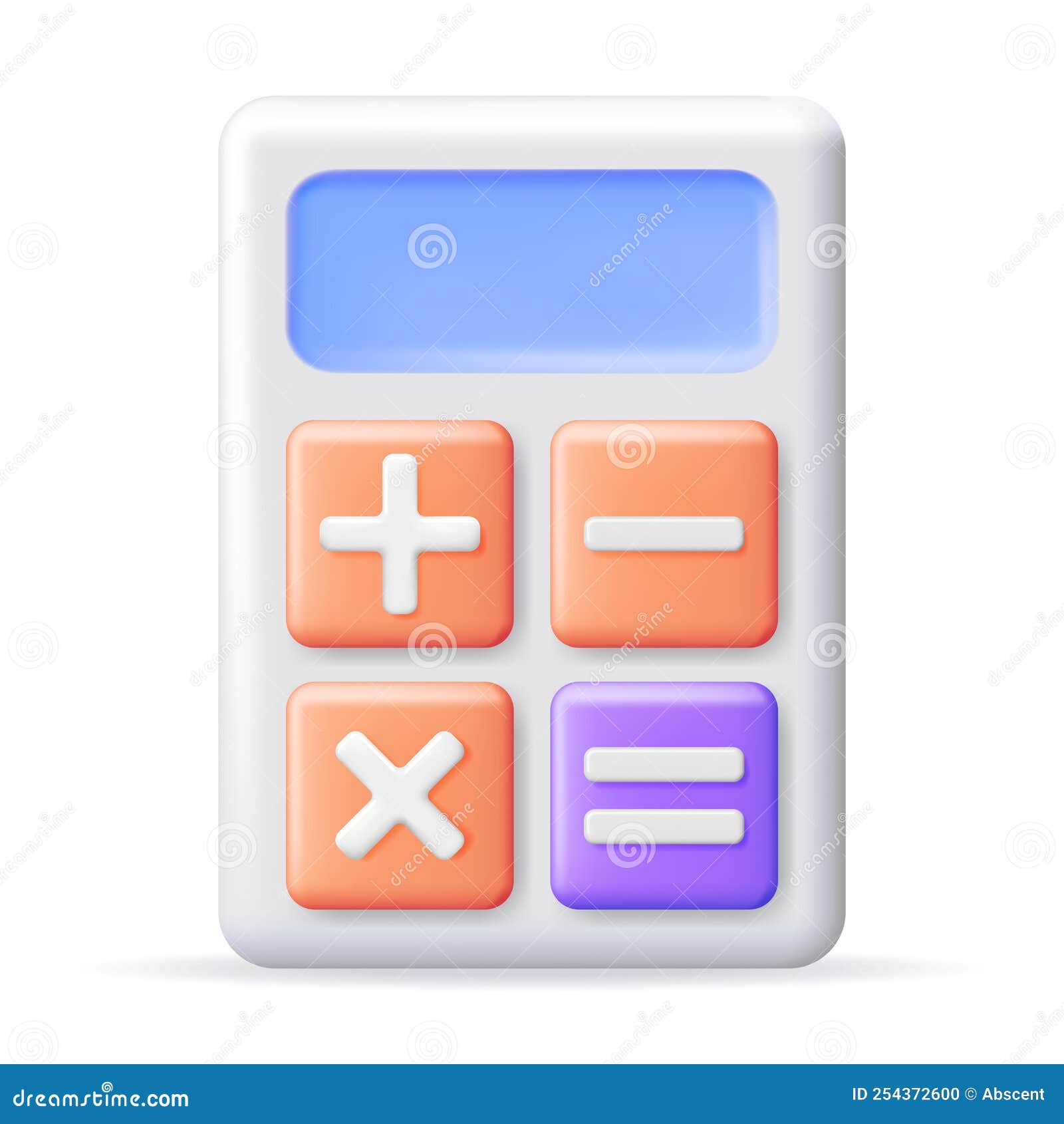 3D Modern Calculator Isolated Stock Vector Illustration of
