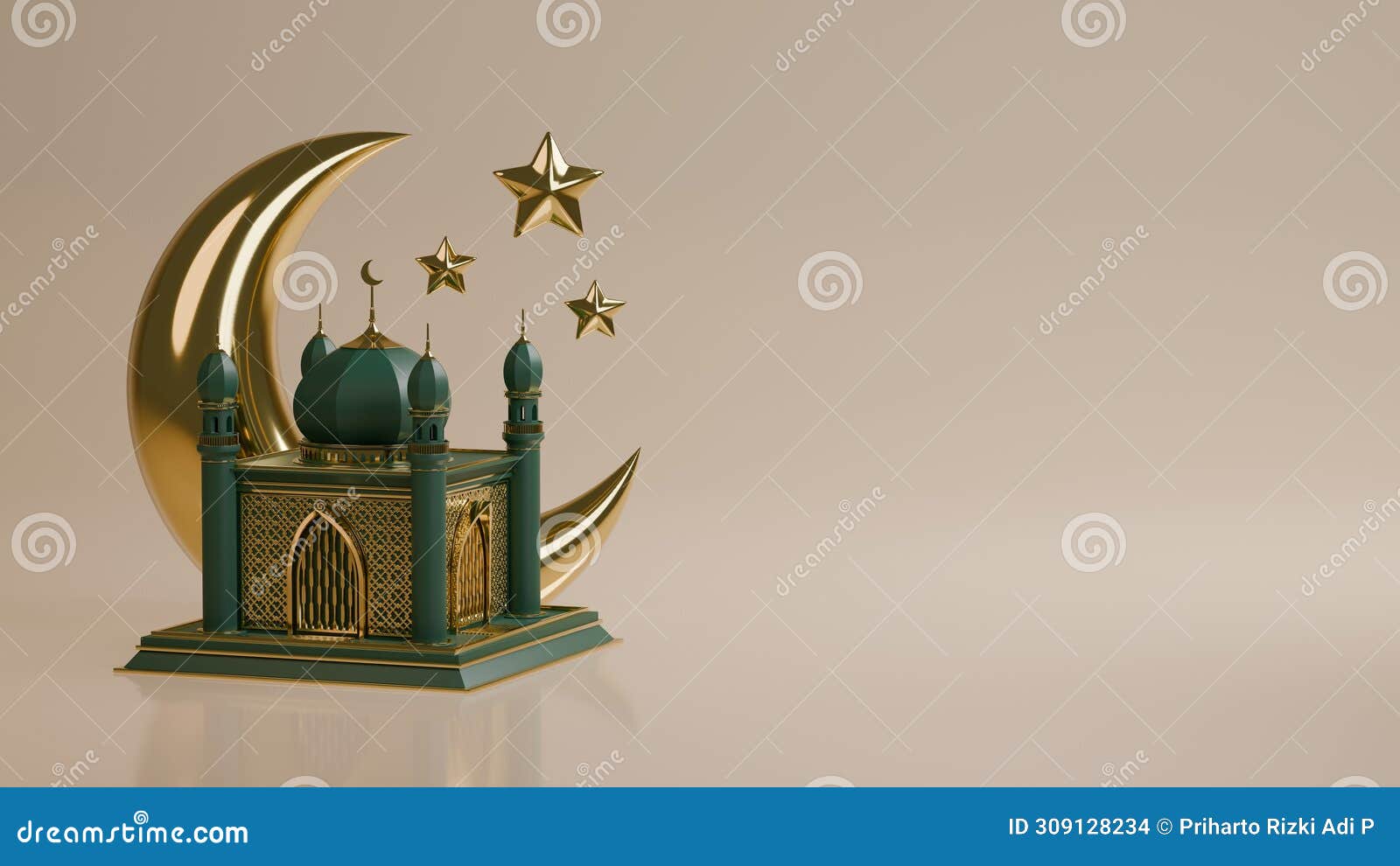 3d mosque islamic template for ramadan and eid al fitr
