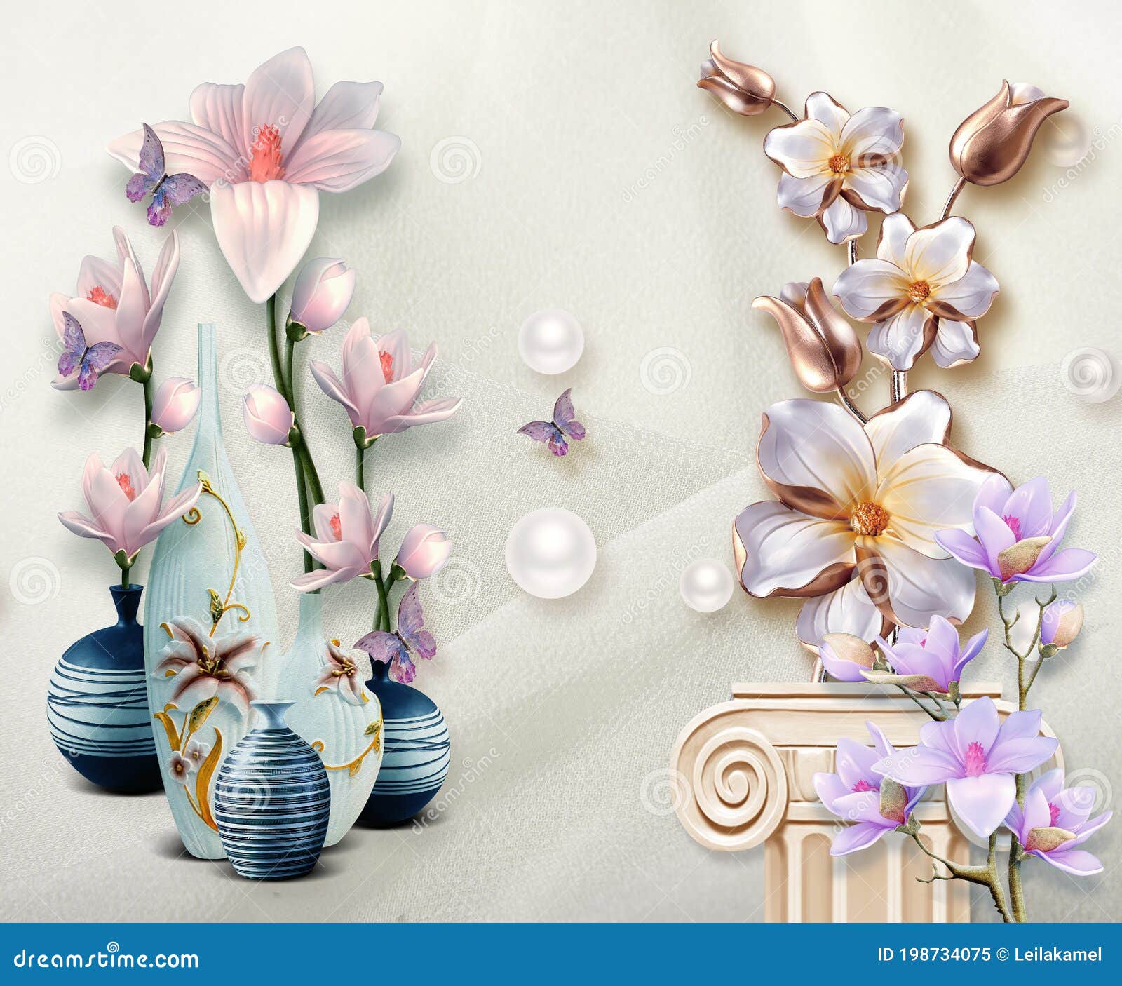 3d Mural Wallpaper Design with Flower Pots Stock Illustration - Illustration of mural, wallpapern: 198734075 3d Mural Wallpaper Design with Flower Pots Stock Illustration - Illustration of mural, wallpapern: 198734075