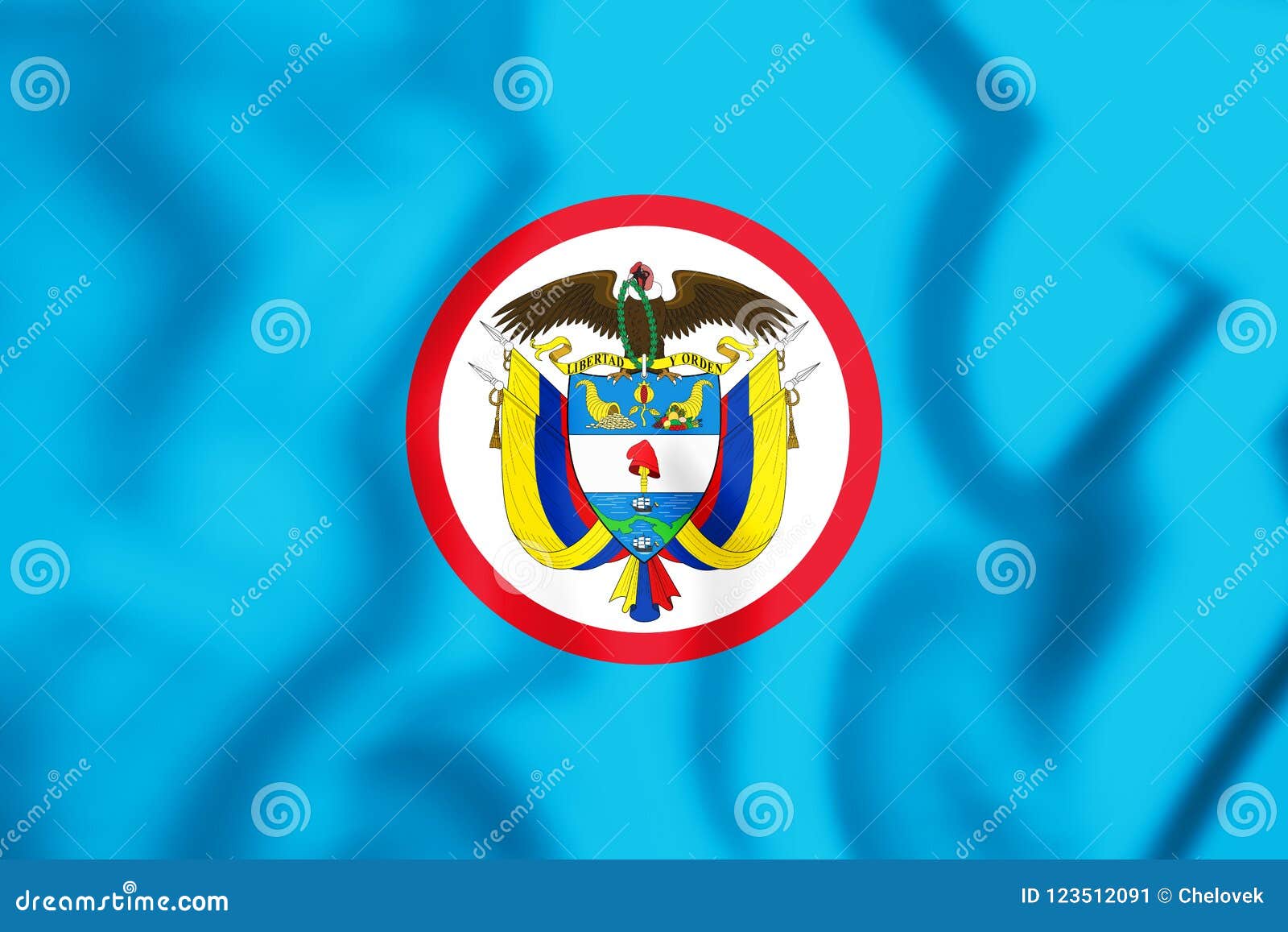 3d naval jack of colombia.