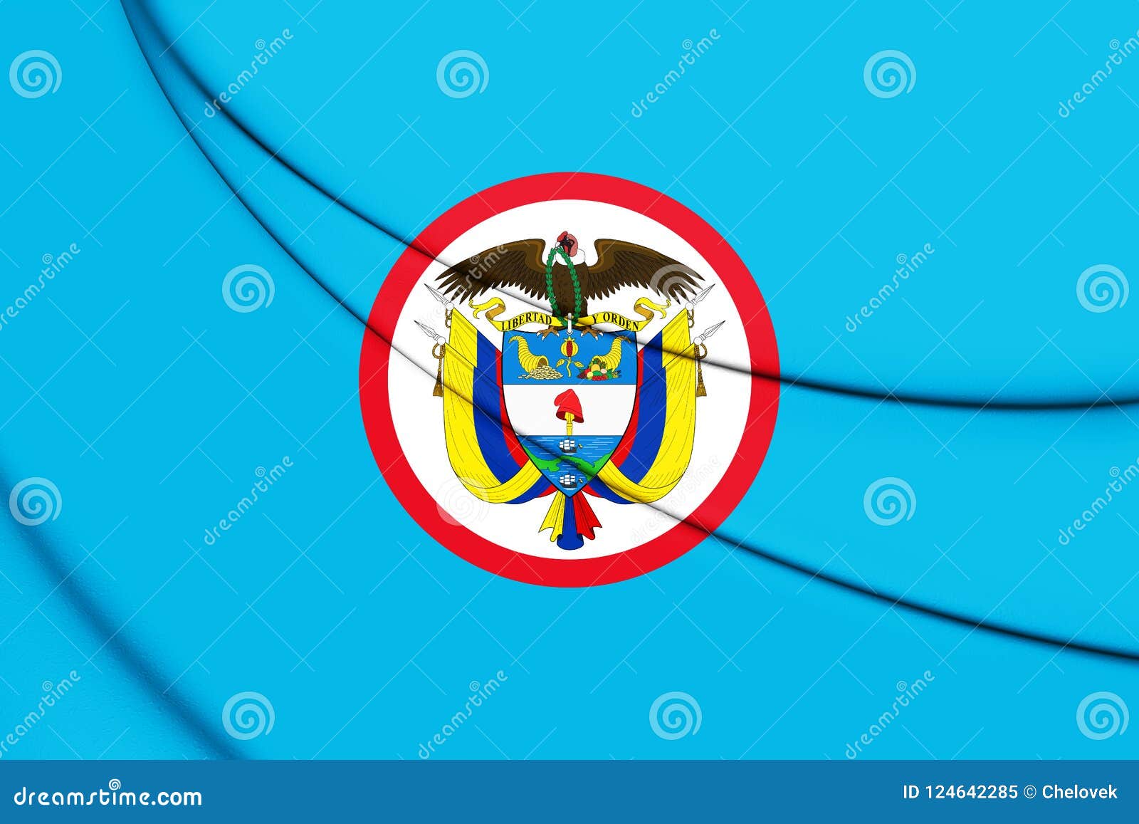 3d naval jack of colombia.