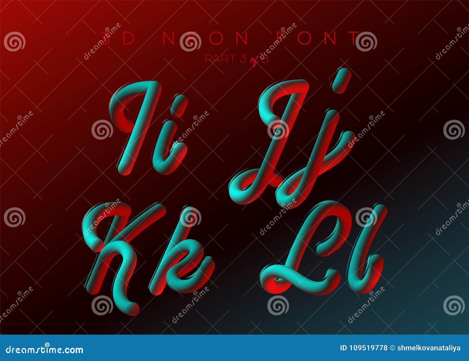 3d neon led font. liquid matte rounded type. neon bubble typeset