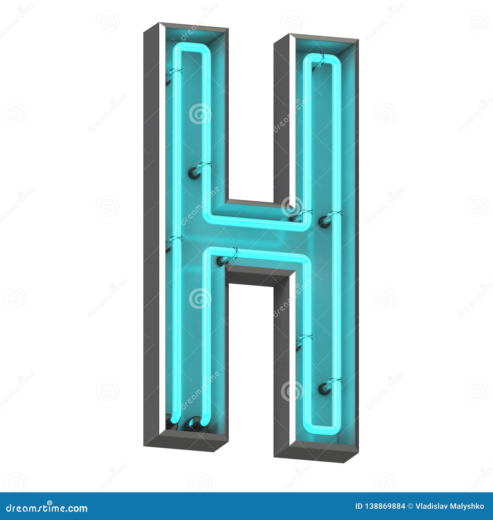 3d neon letter h stock illustration. Illustration of tube - 138869884