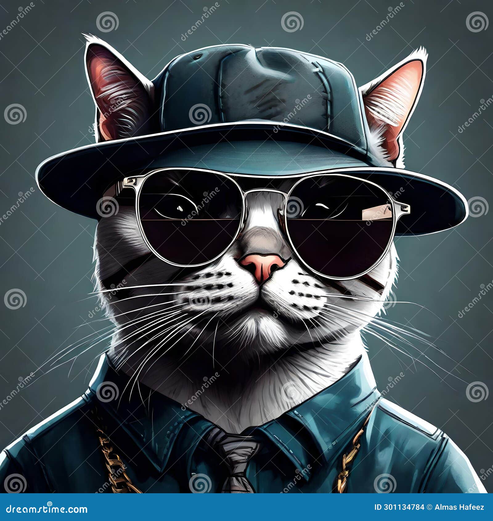 3d nft  of a cat , looking straight in the camera