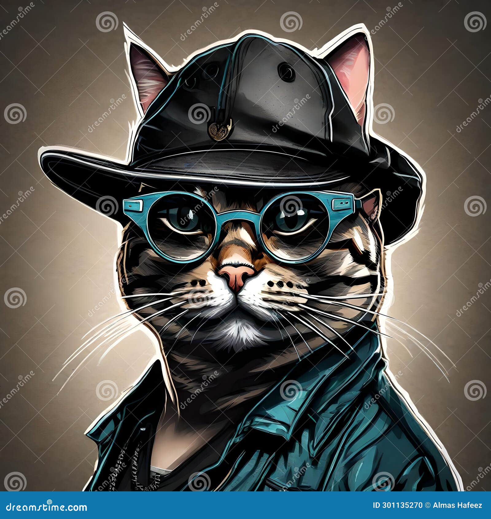 3d nft  of a cat , looking straight in the camera