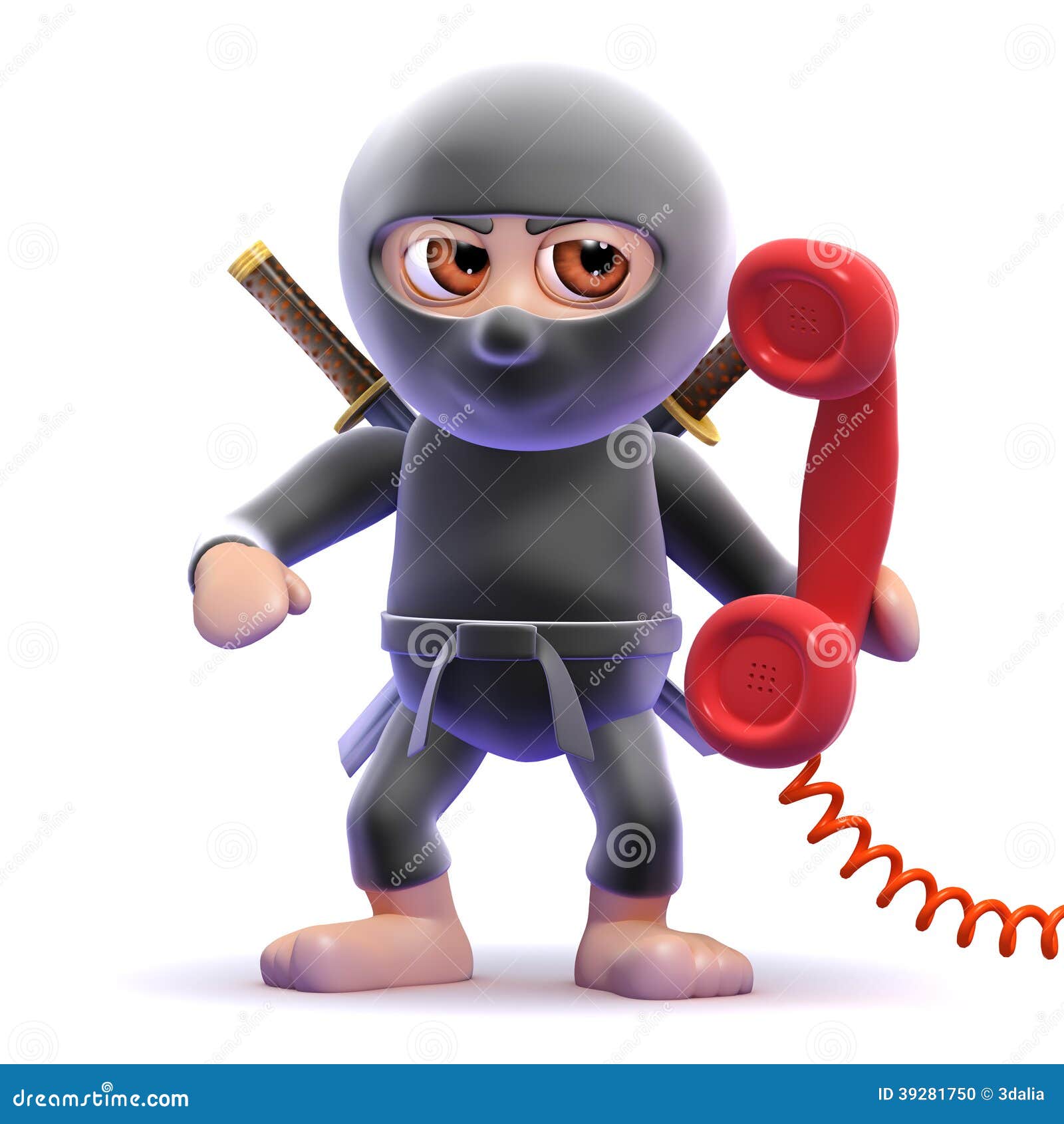 3d Ninja phone stock illustration. Illustration of oriental 39281750