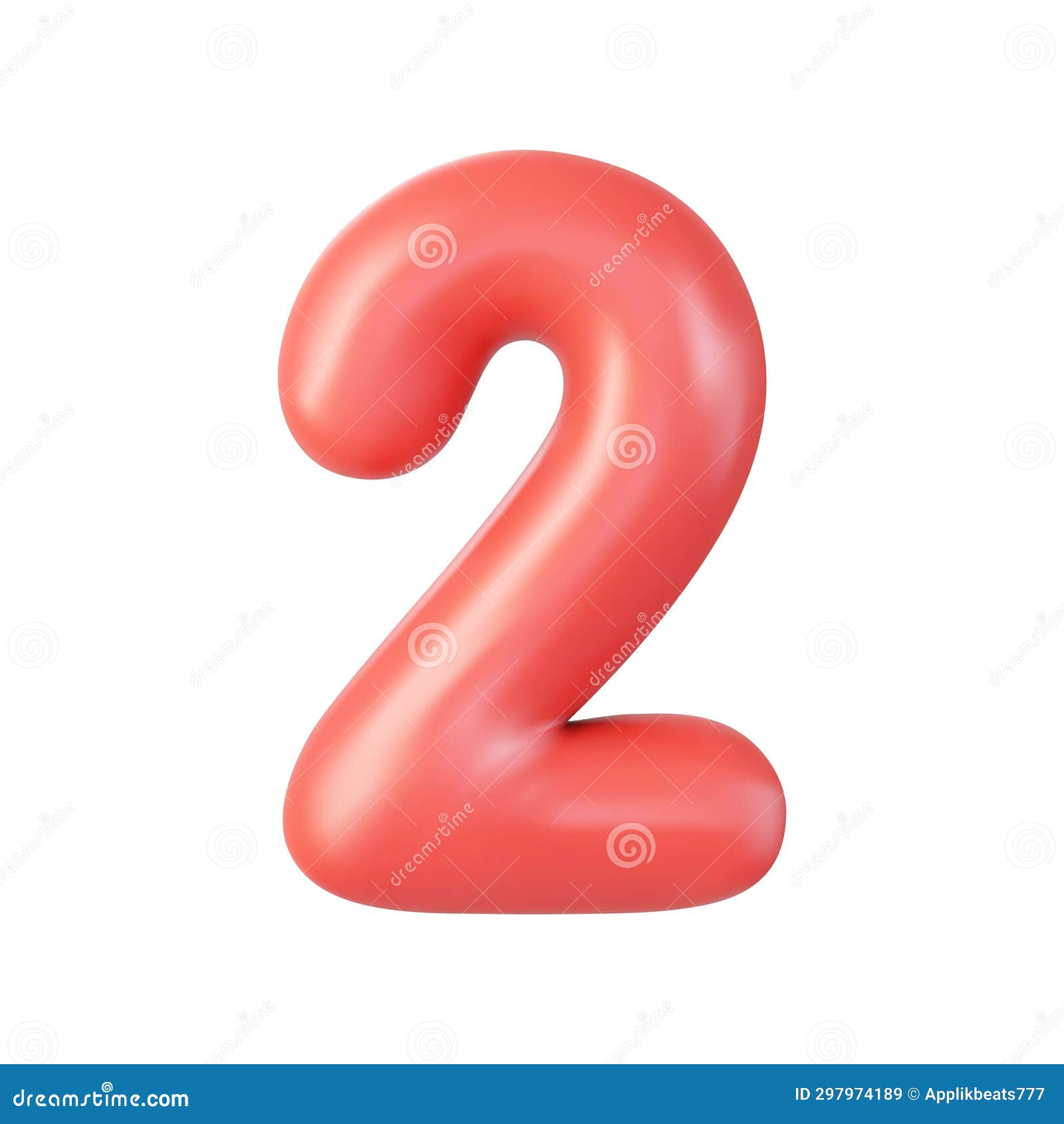 3d Number 2. Two Number Sign Red Color Stock Illustration ...