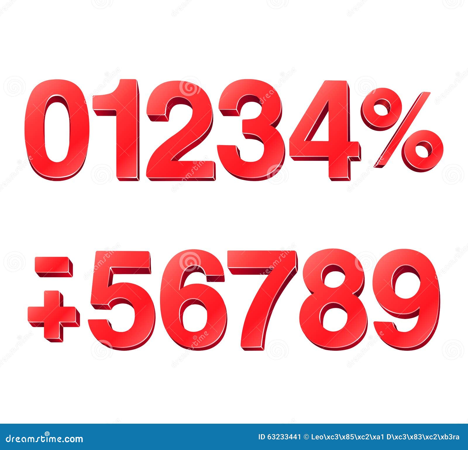 Download 3D Numbers stock vector. Illustration of numbers, christmas - 63233441