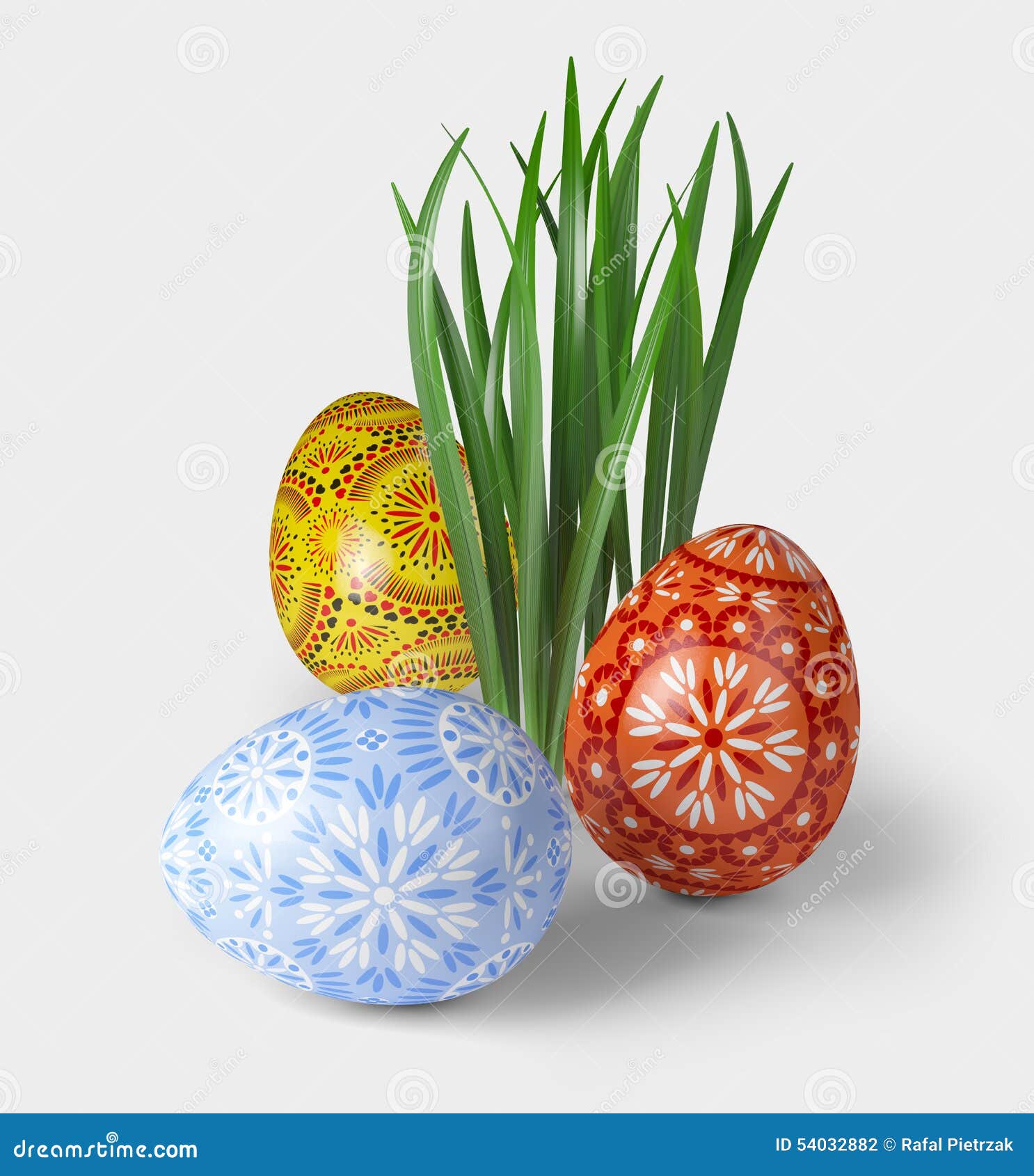 3D odpłacają się Easter ludu jajka. 3D odpłacają się Easter ludowi jajka z trawą