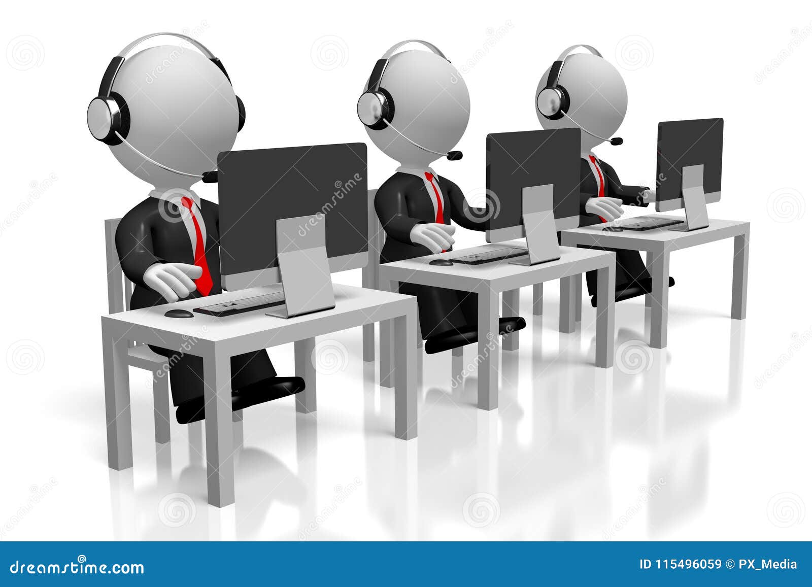 3d office/ call center concept