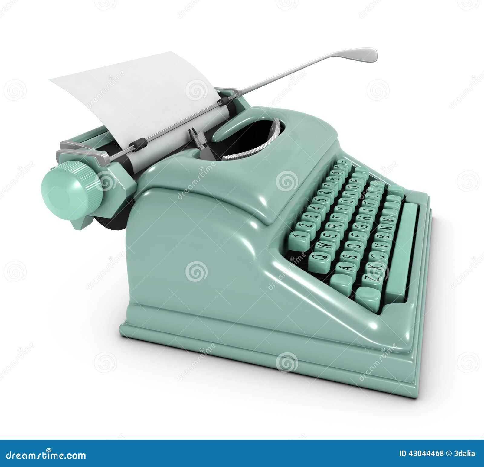 3d Reddering : illustration of vintage typewriter paper and