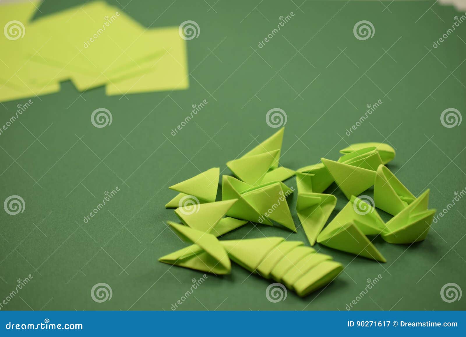 3D origami green modules stock image. Image of making 90271617