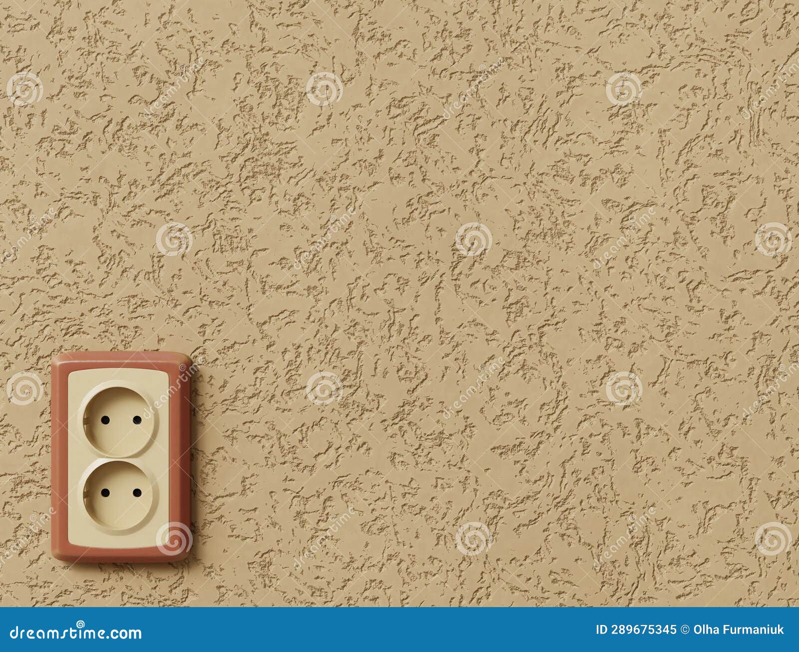 3D Outlets, Energy Power Consumption Concept.Plastic Double Socket