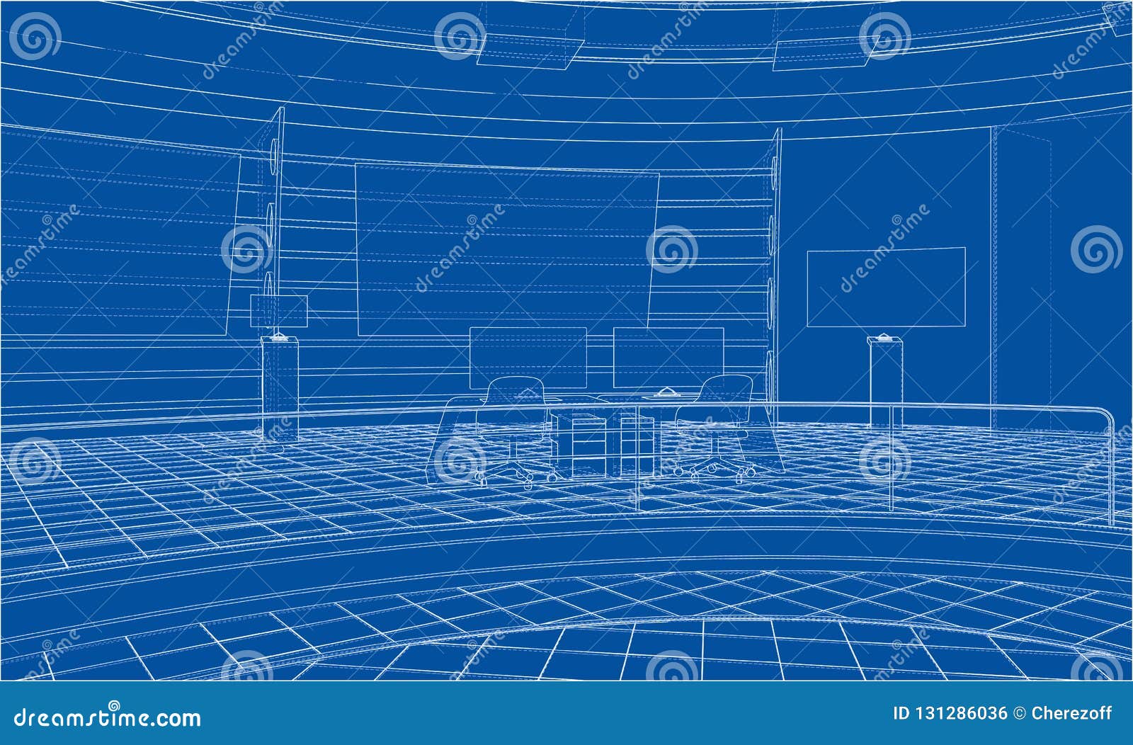 Download 3D Outline Interior. Vector Rendering Of 3d Stock Vector - Illustration of housing, apartment ...