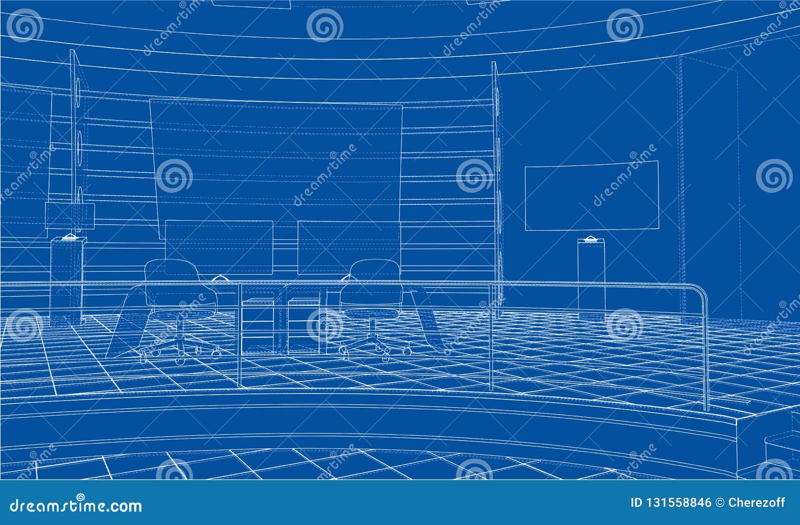 Download 3D Outline Interior. Vector Rendering Of 3d Stock Vector - Illustration of draw, build: 131558846