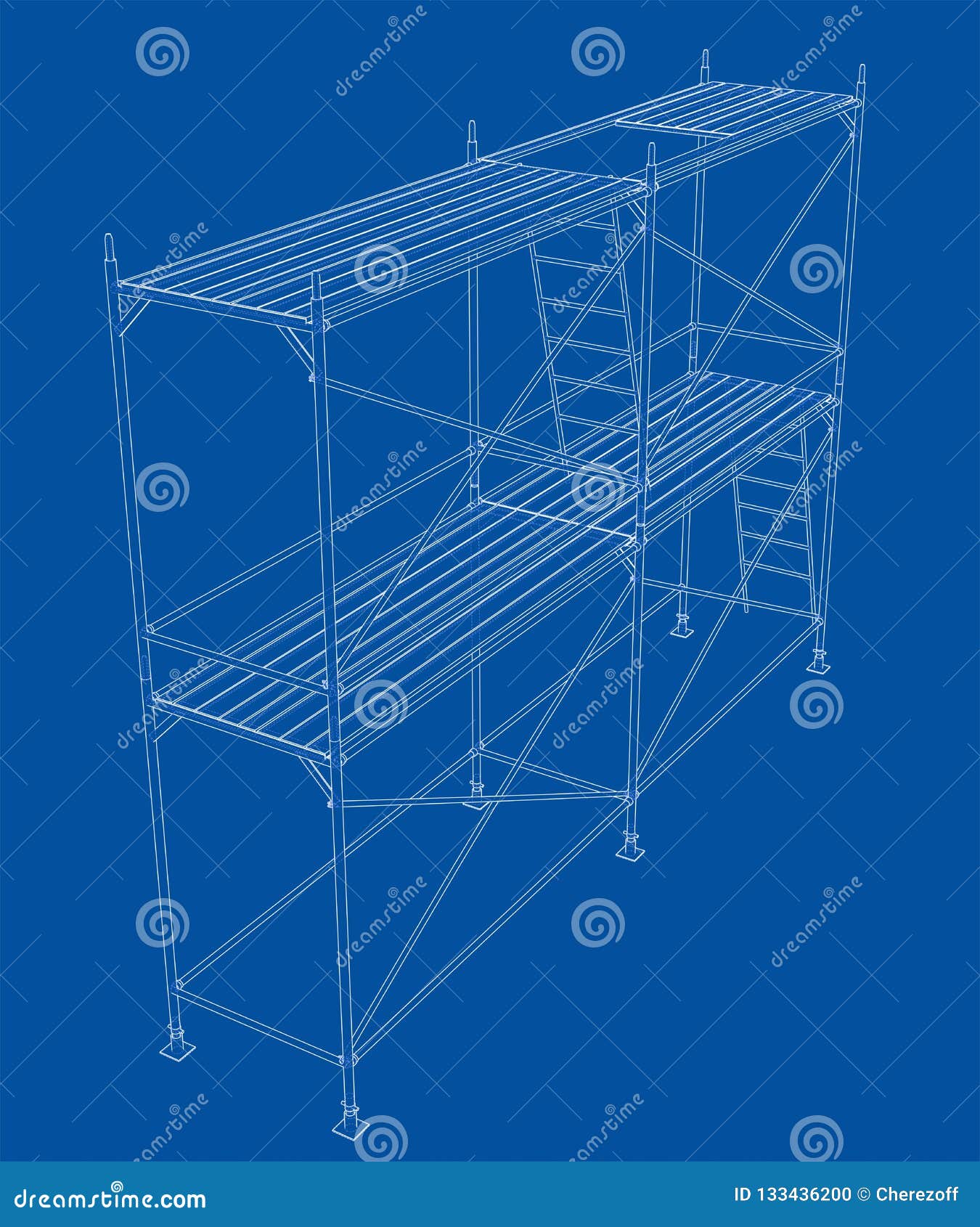 exterior scaffold drawing