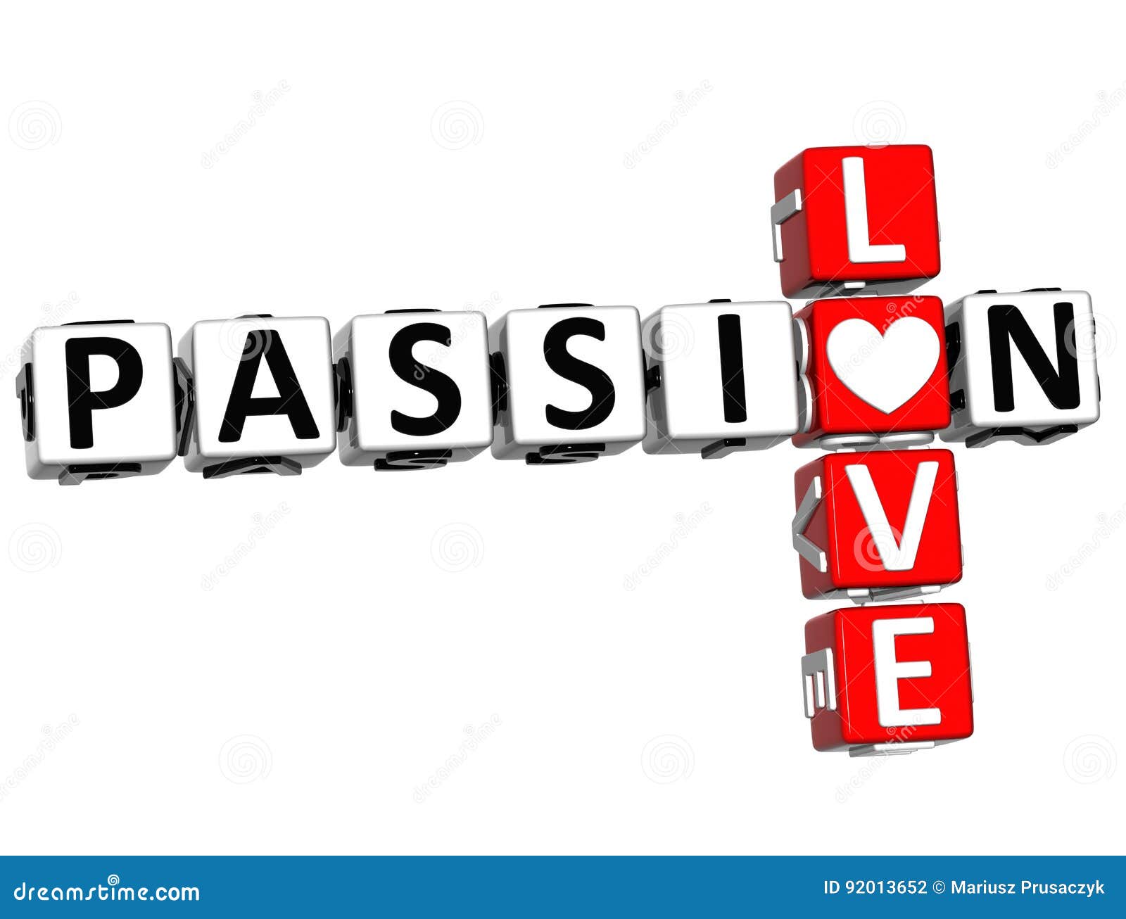 3D Passion Love Crossword Text Stock Illustration Illustration of