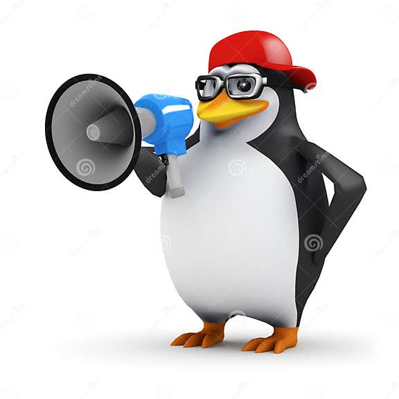 3d Penguin announcer stock illustration. Illustration of toon 39011072