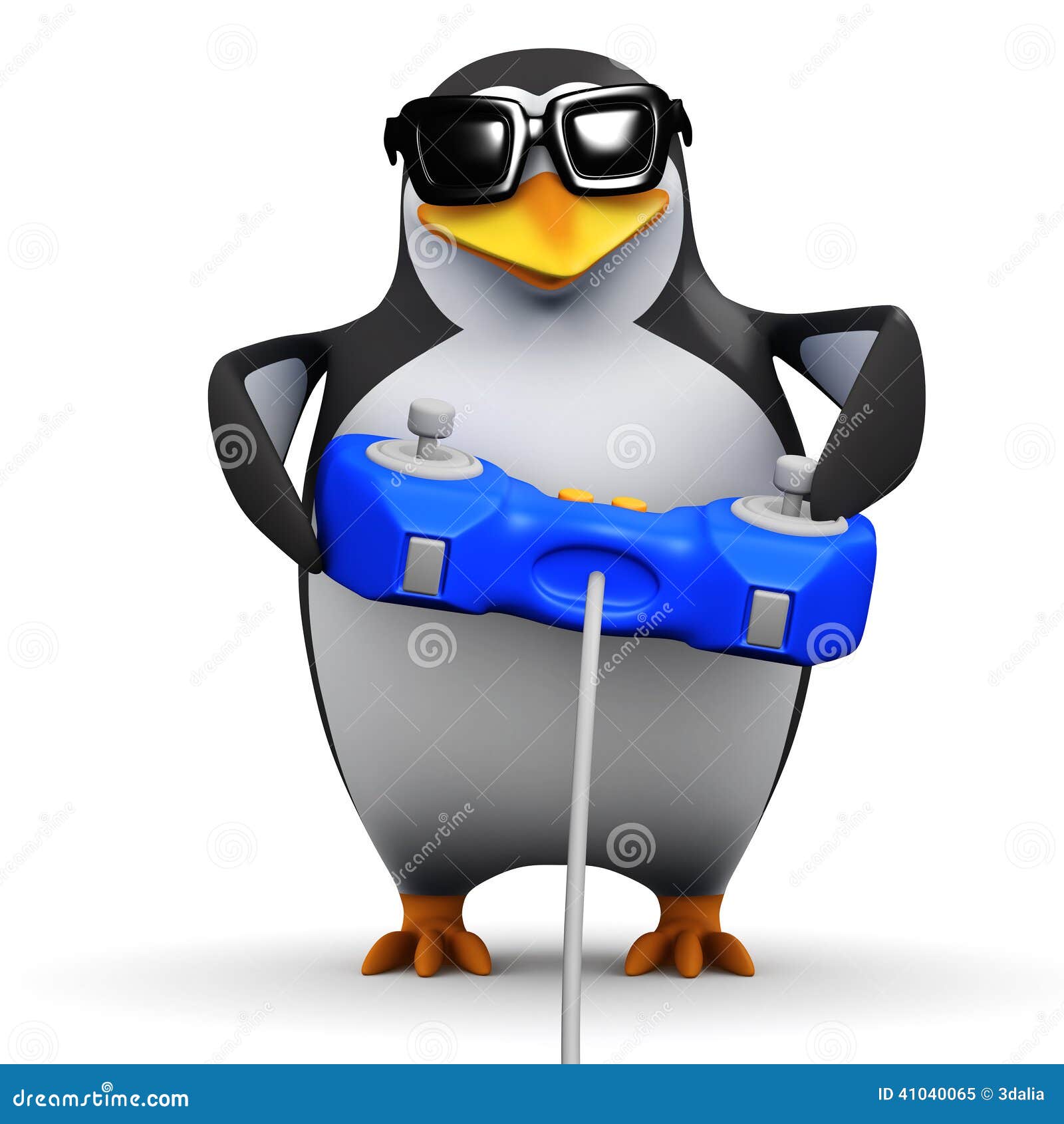 3d Penguin Plays Video Games Stock Illustration - Illustration of penguin,  joystick: 41040065