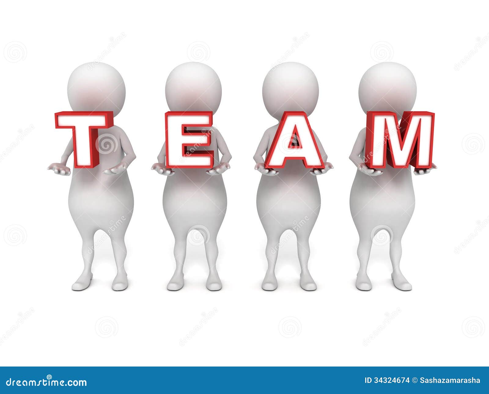 3d People Carry Red Concept TEAM Text Letters Stock Images - Image ...