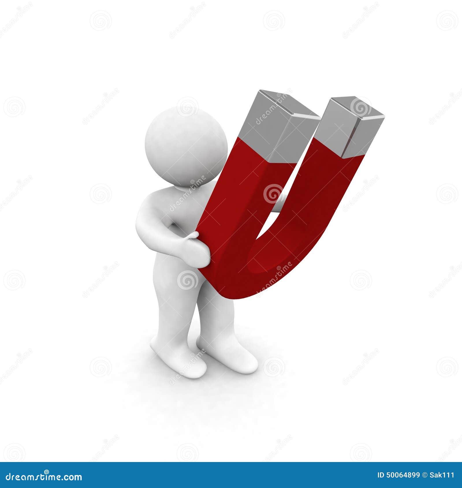 3d People Hold a Red Stock Illustration Illustration of