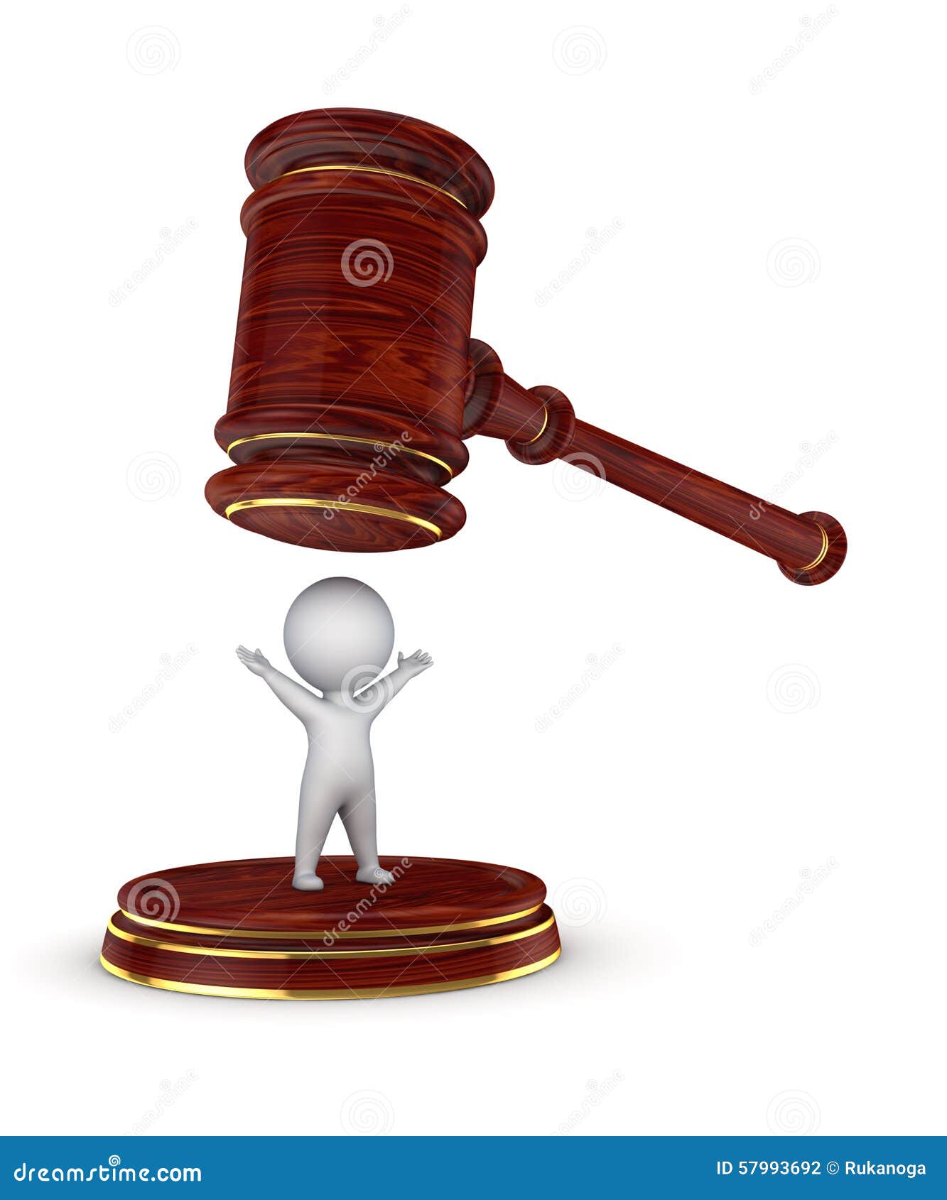 3d Person and Lawyer S Hammer Stock Illustration Illustration of