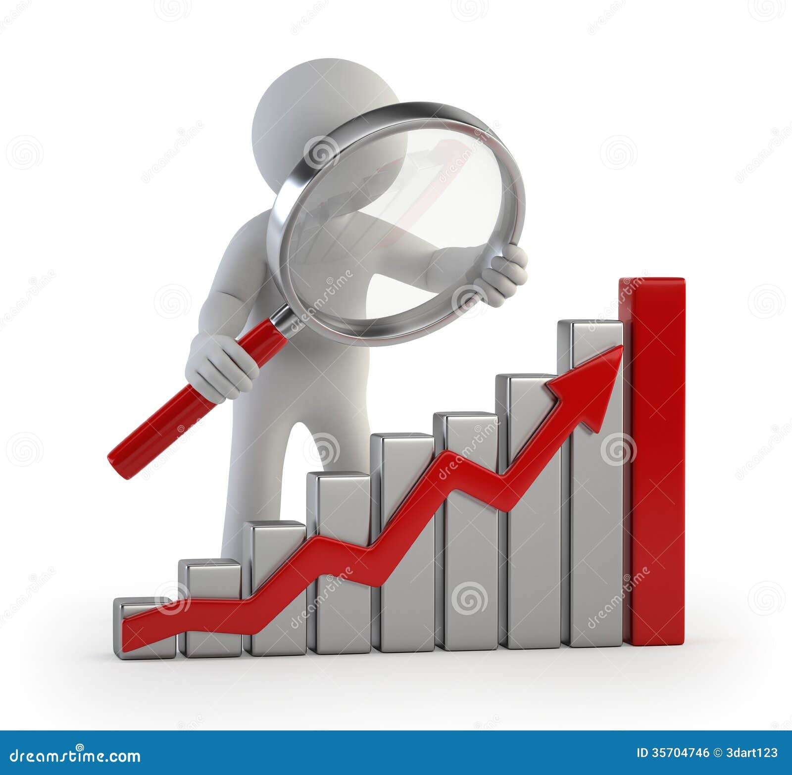 3d Petites Personnes Diagramme De Lupe Illustration Stock