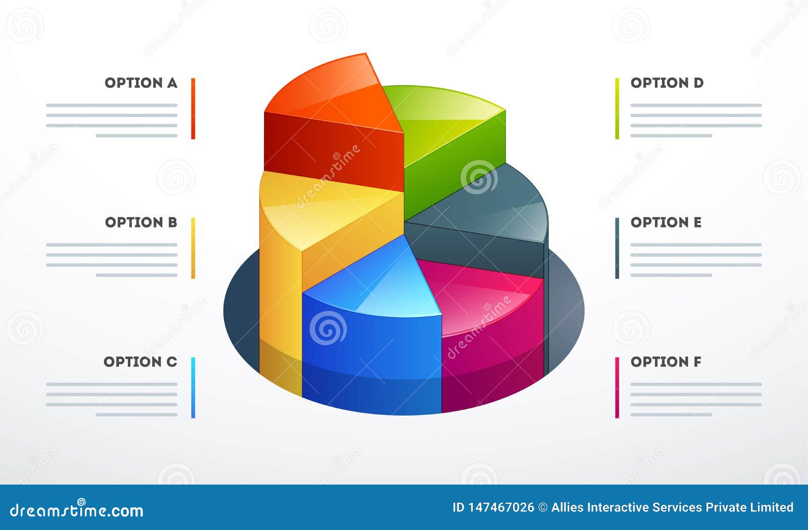 3d Pie Chart in Different Growth Steps for Business. Stock Illustration -  Illustration of growth, information: 147467026