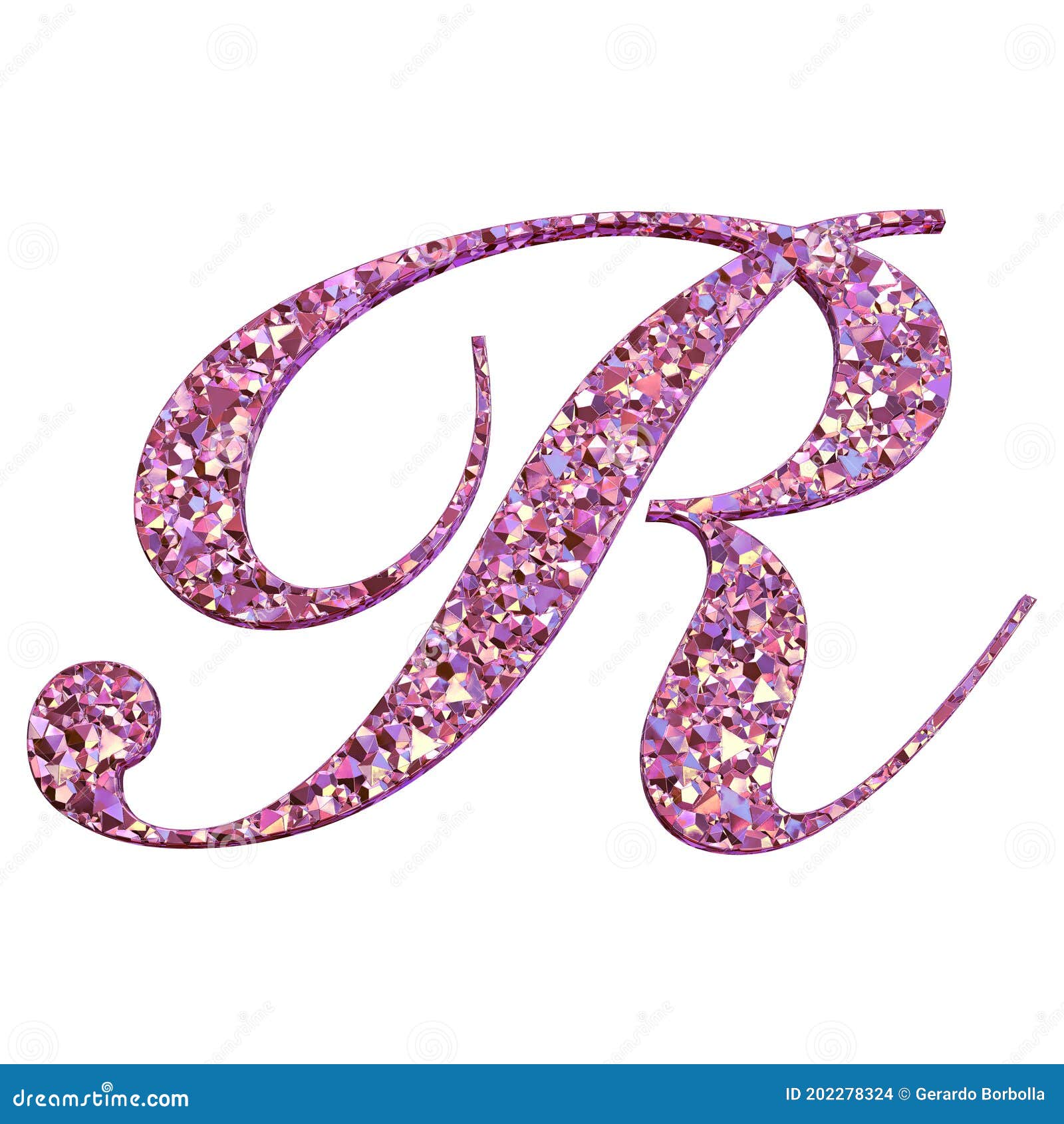 3D Pink Diamond Font Design Stock Illustration - Illustration of font ...