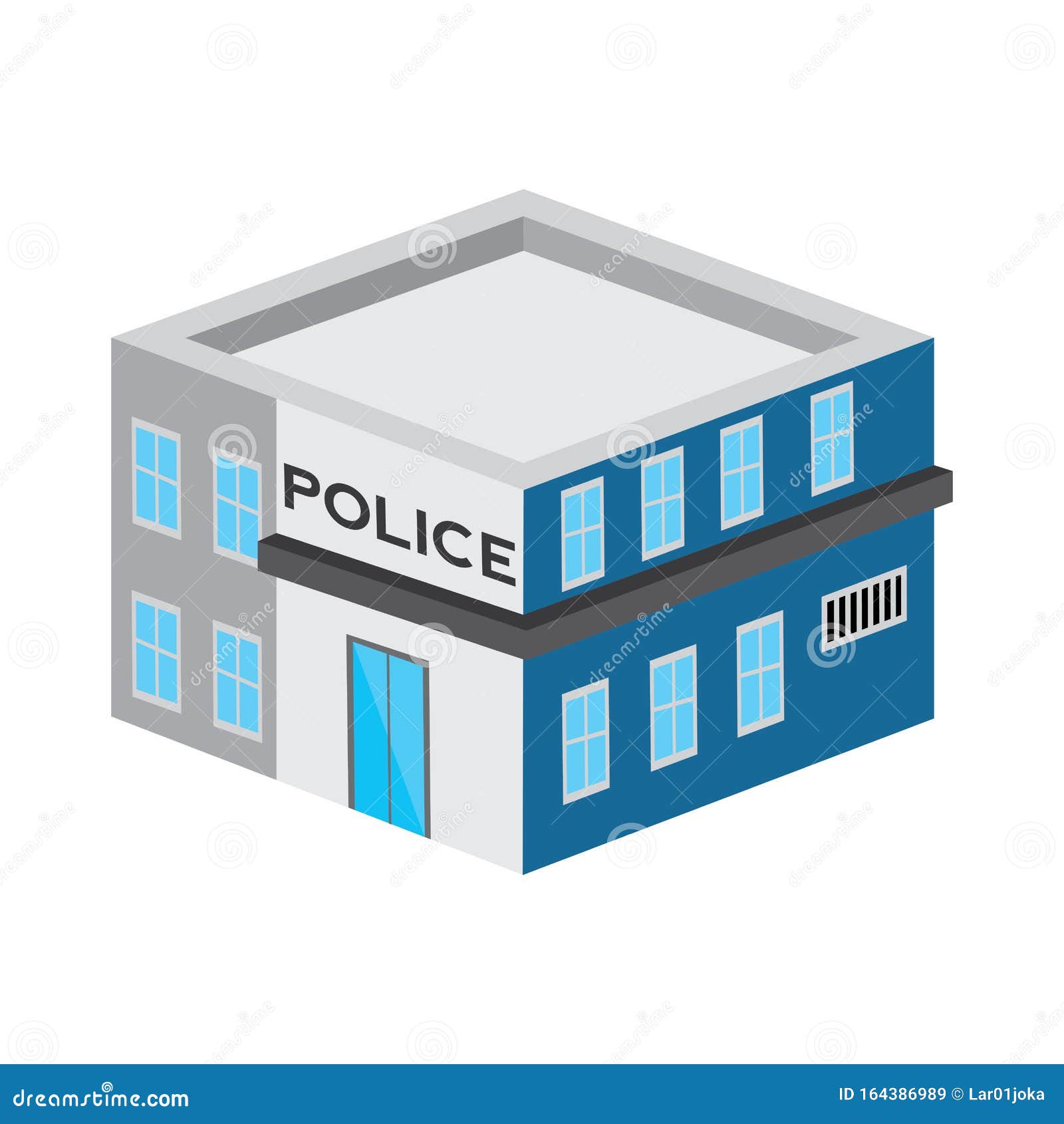 3D police station stock vector. Illustration of clipart - 164386989