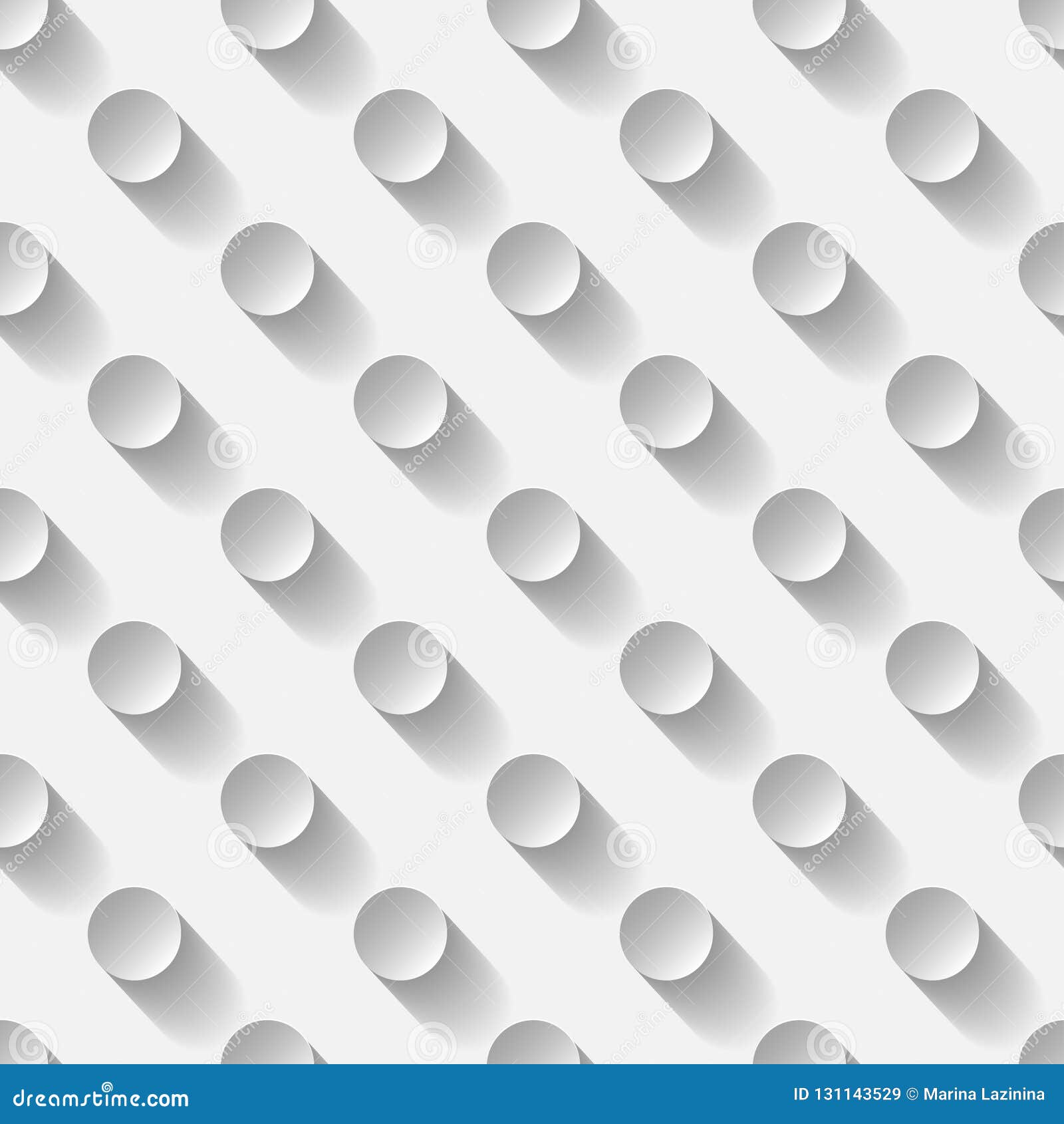 3D Polka Dot Seamless Pattern. Geometric Background. Dots, Circles and