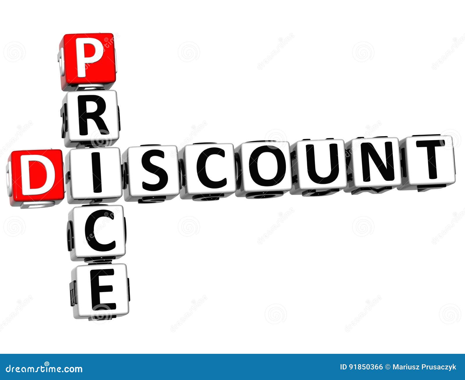 3D Price Discount Crossword Stock Illustration Illustration of click