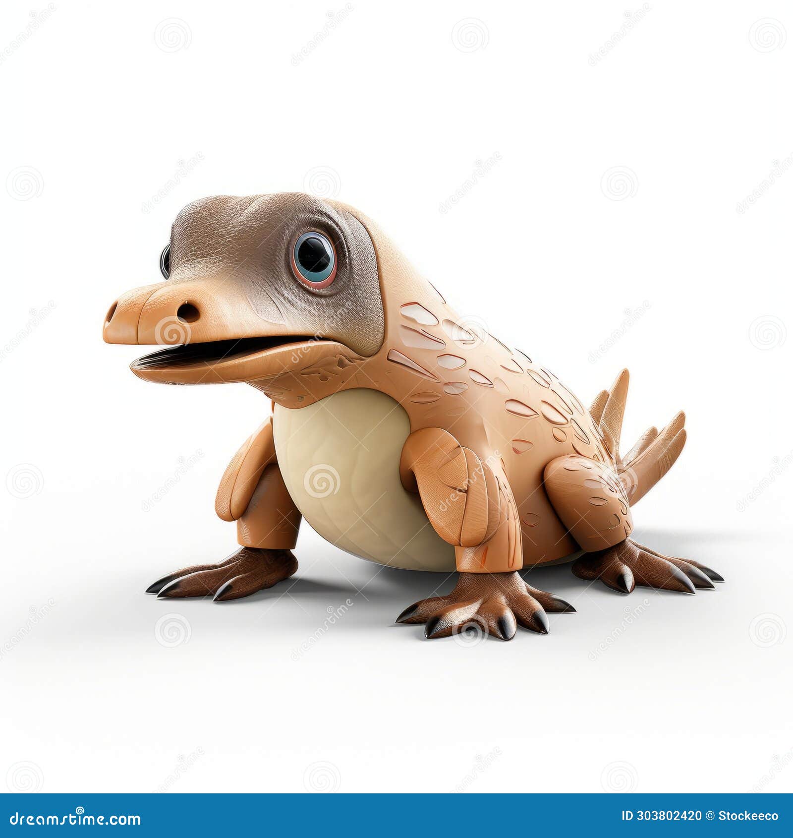 cute toy dinosaur with big eyes - uhd image - zbrush style
