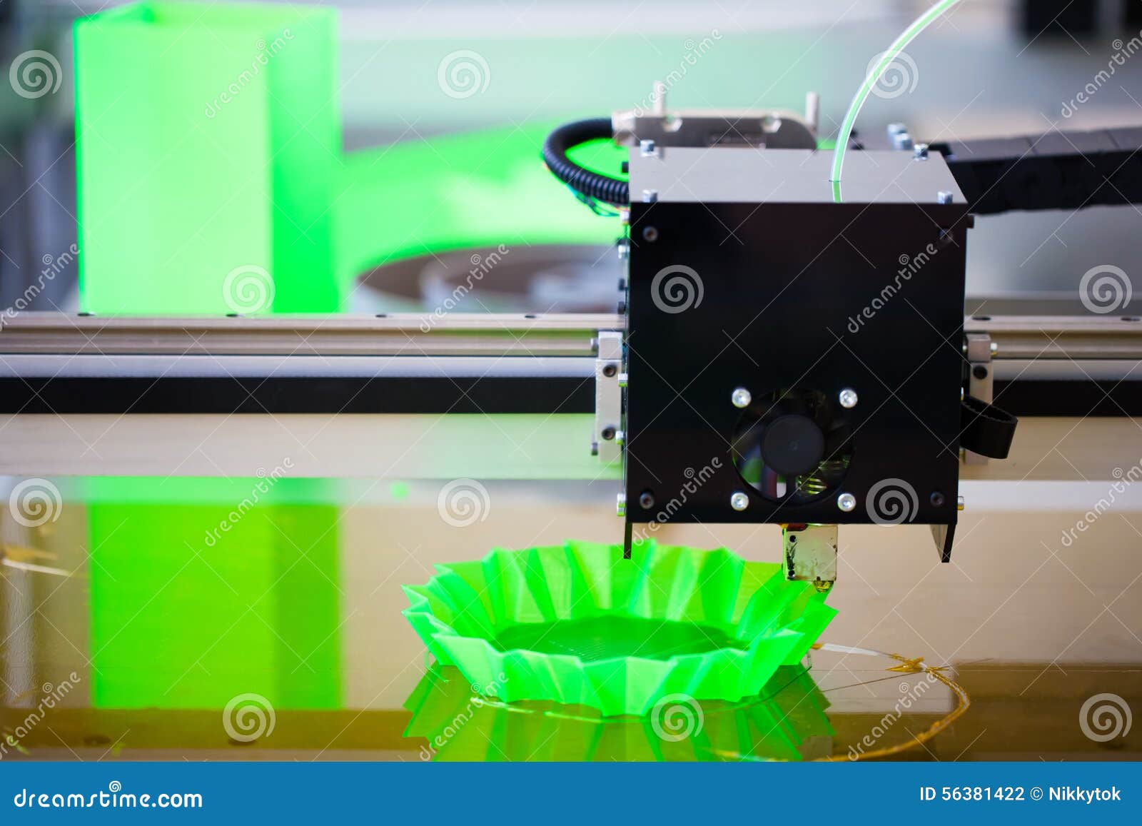 3d printer in action stock photo. Image of future, shape 56381422