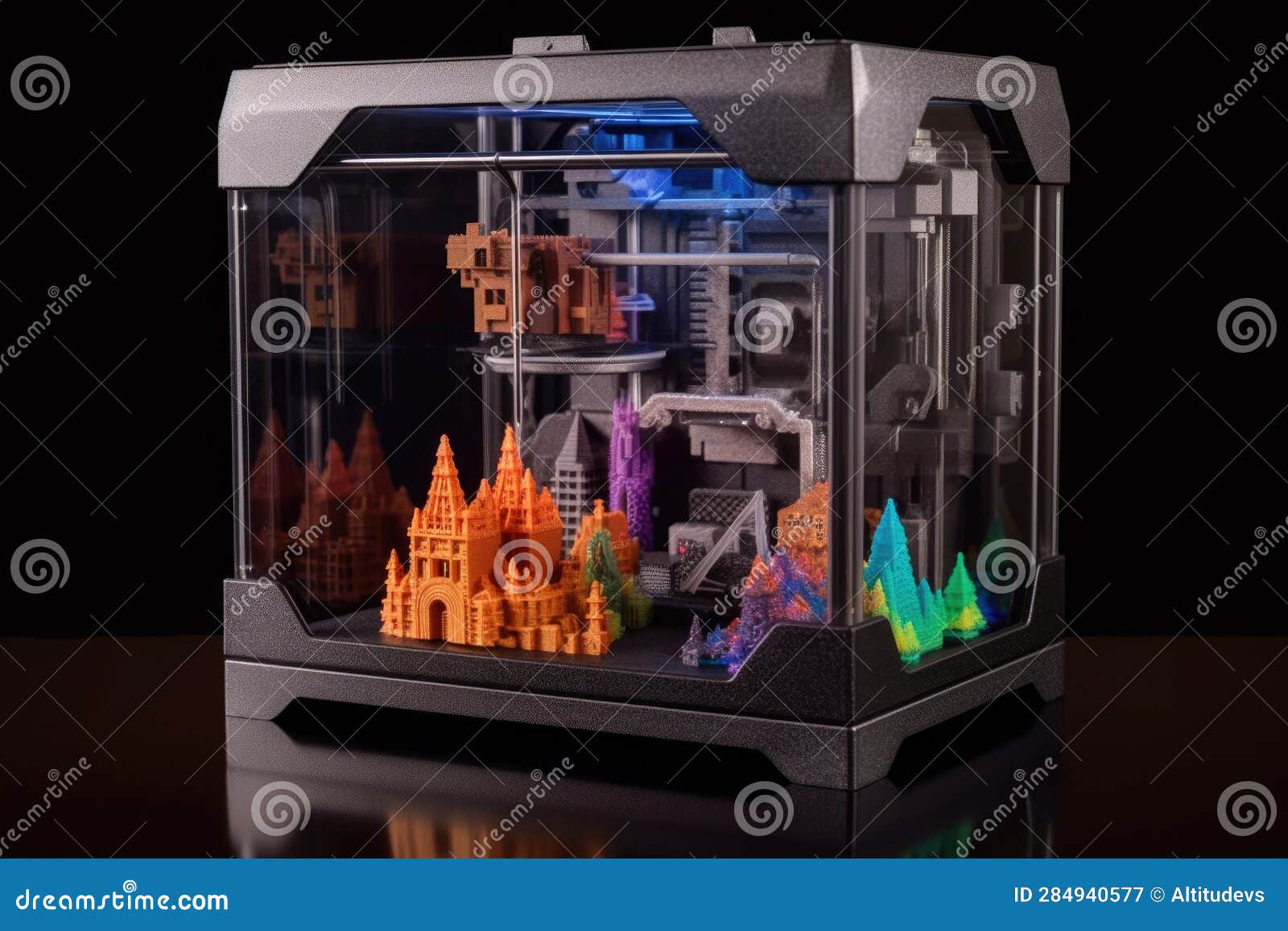 a 4d printer with multiple color filament options