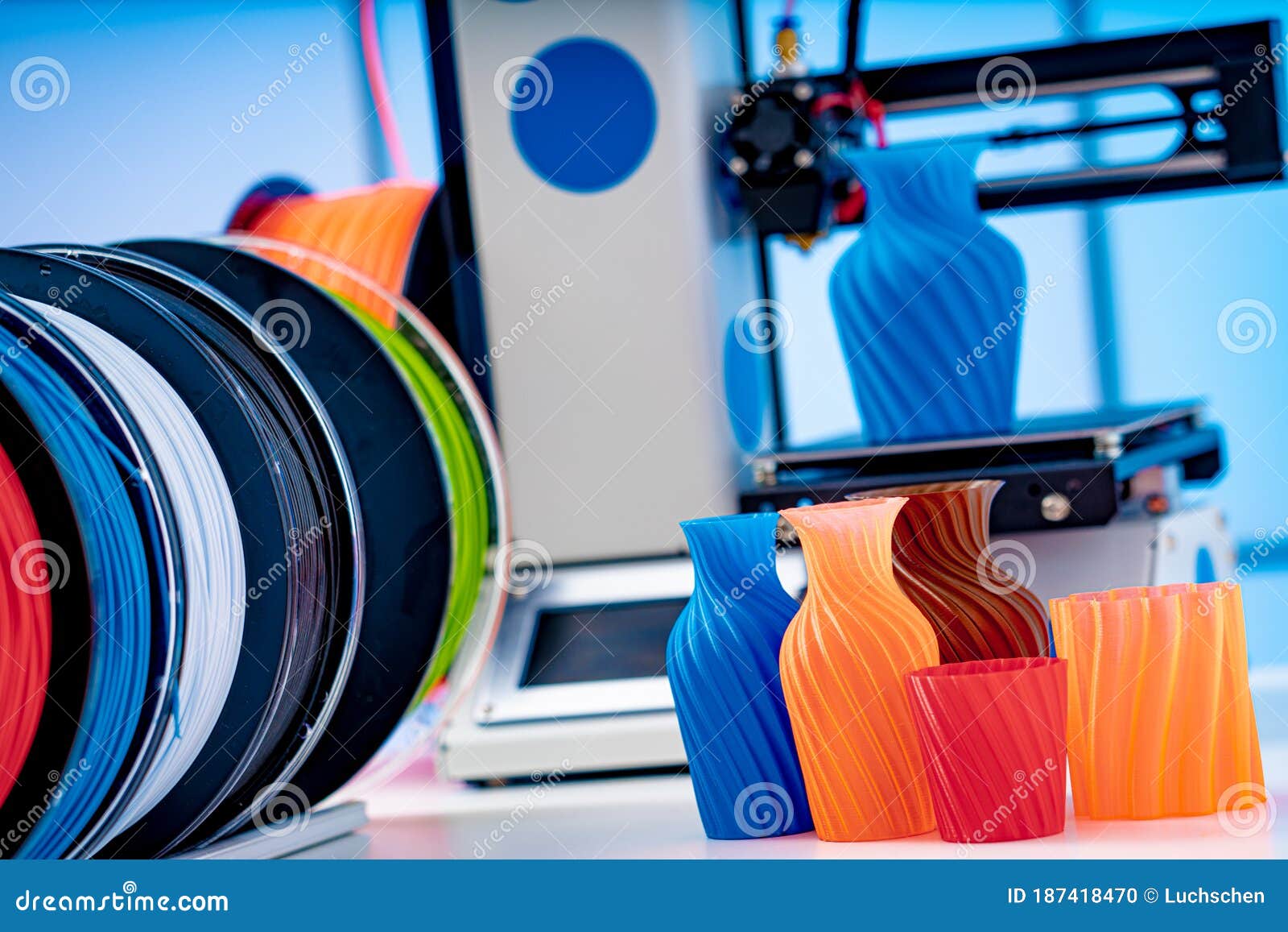 3D Printer Plastic Filament for 3D Printer and Printed Products in the