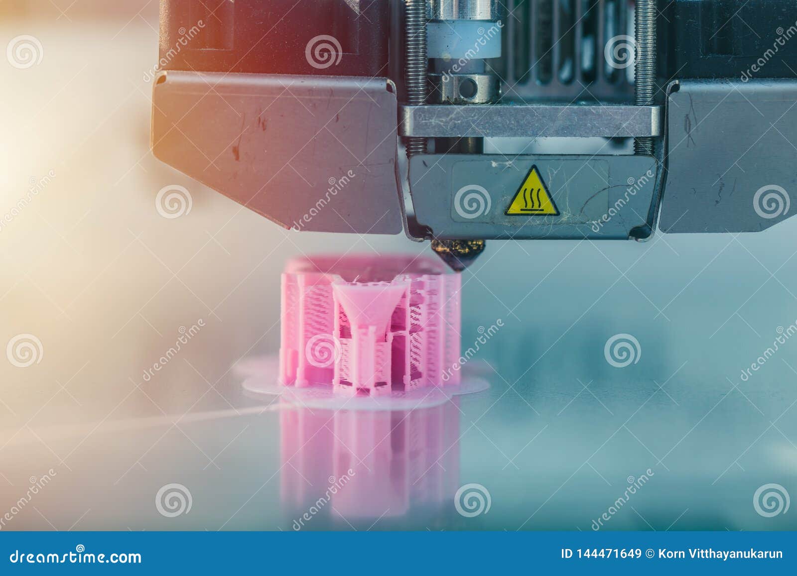3d Printer Working Printing Plastic Model Stock Image Image of melt, threedimensional 144471649