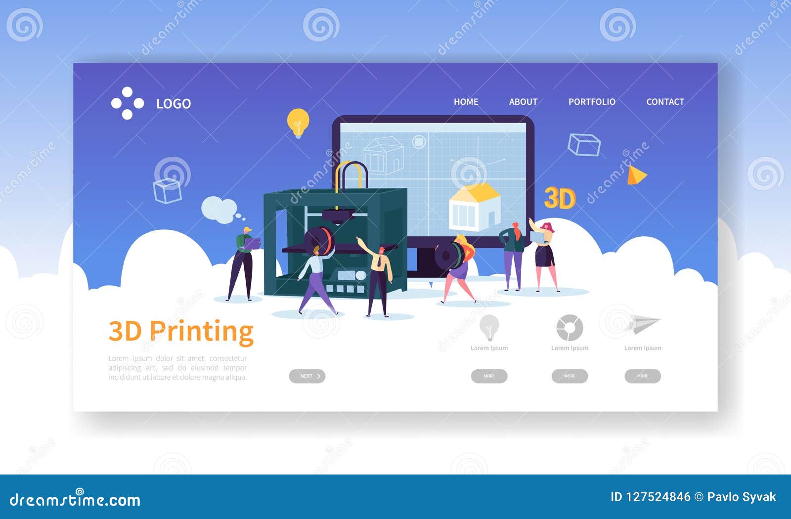 3D Printing Website Template from thumbs.dreamstime.com