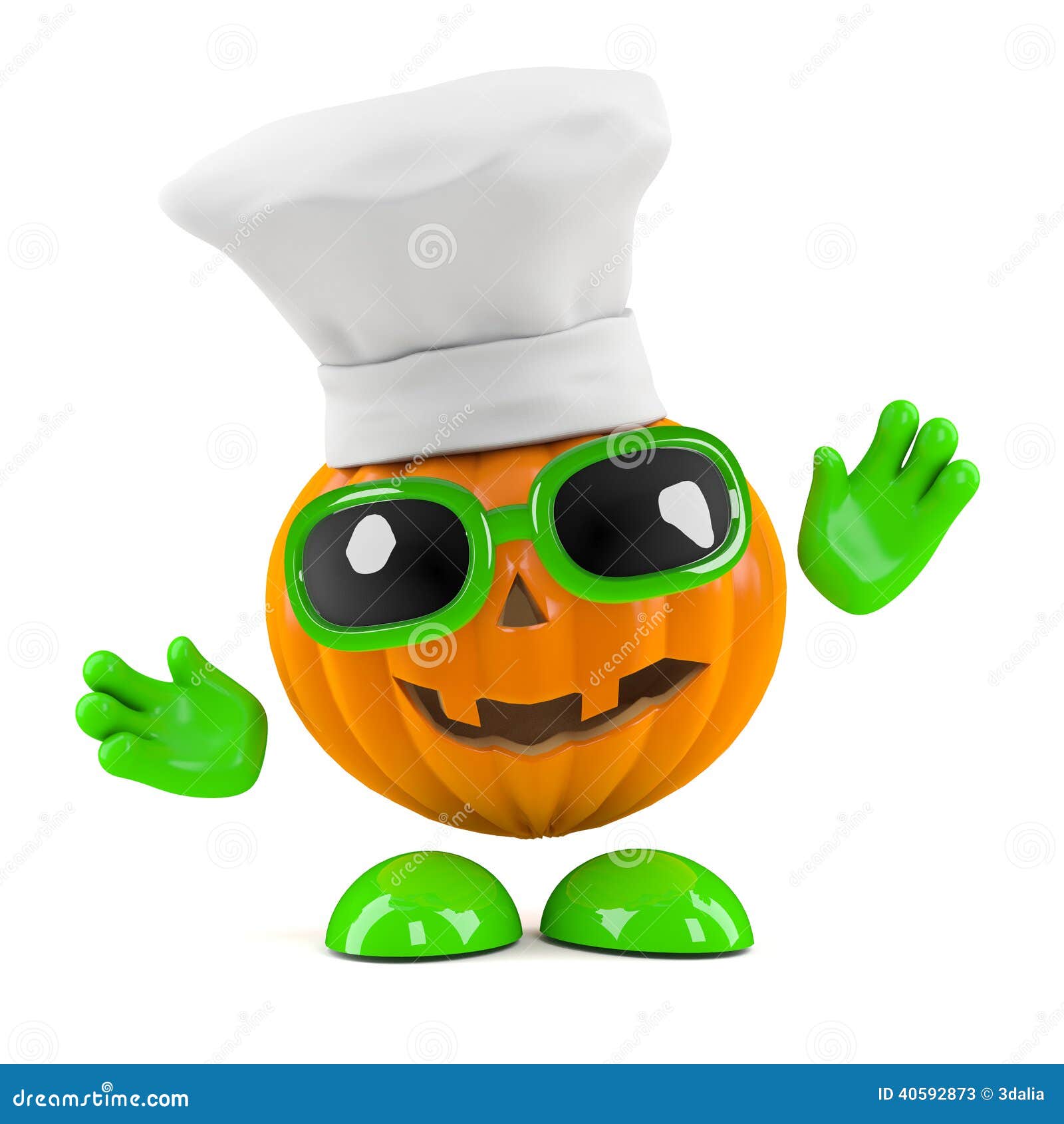3d Pumpkin chef stock illustration. Illustration of gothic 40592873