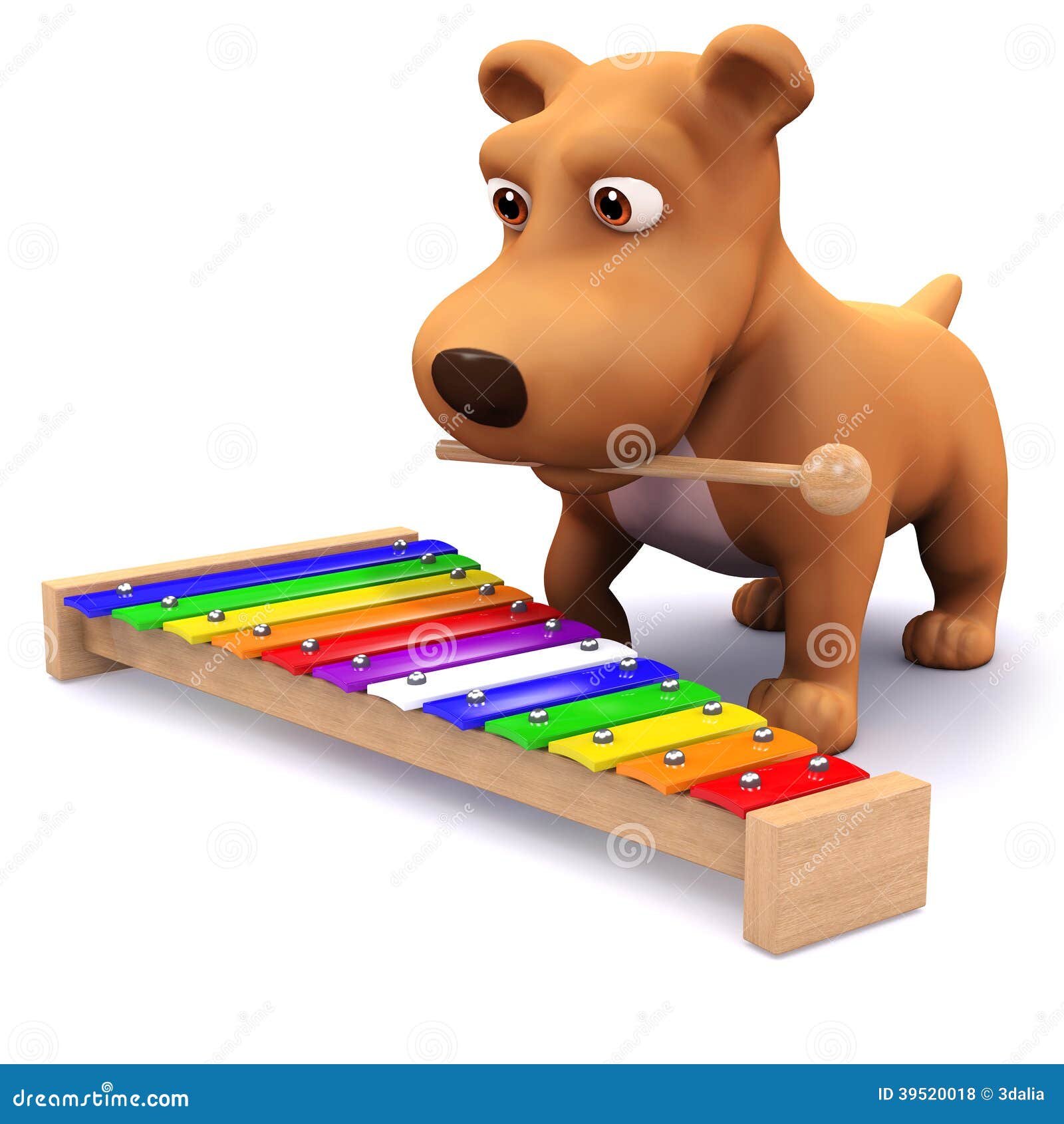 3d Puppy music stock illustration. Illustration of wildlife 39520018