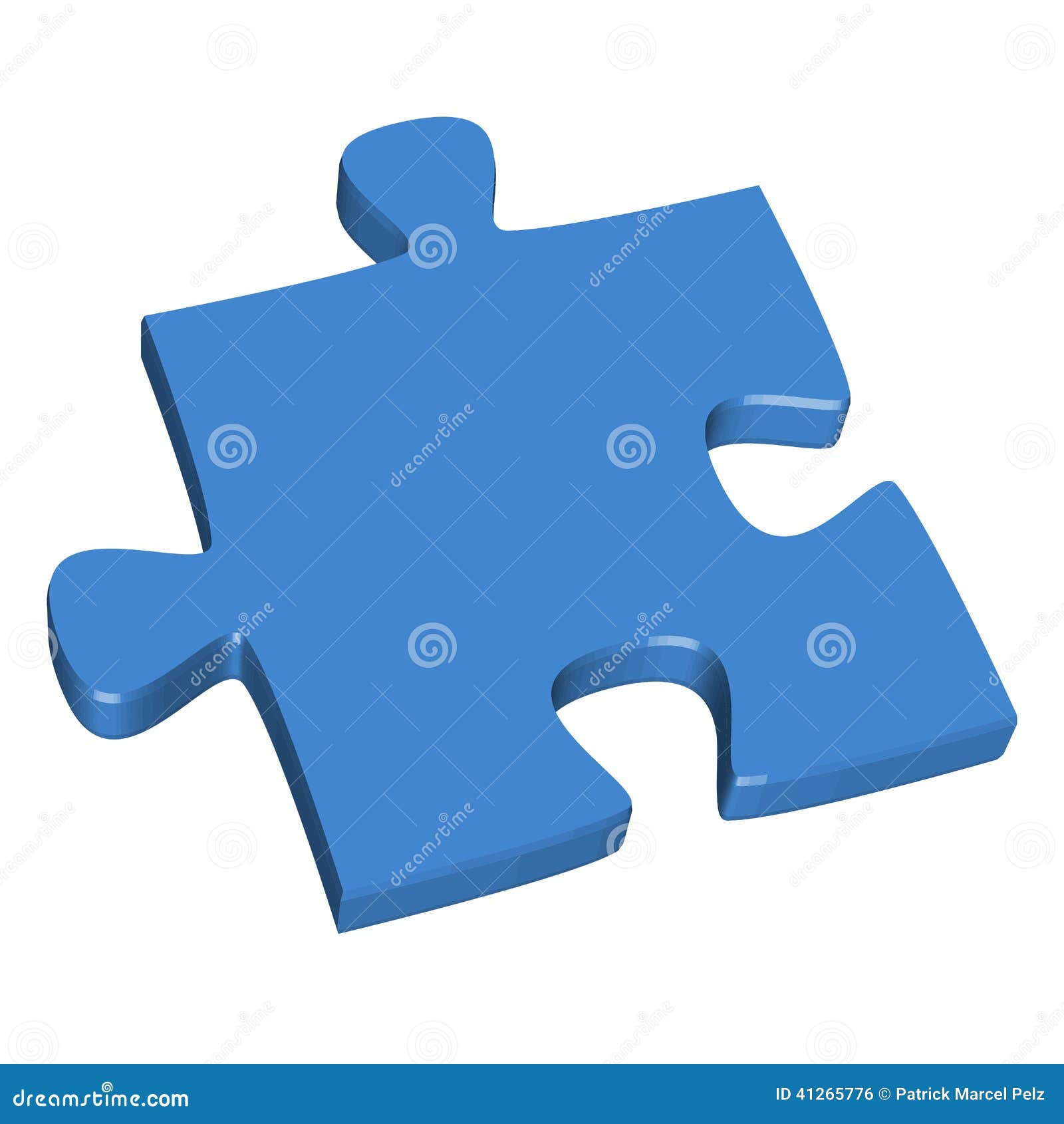 3D puzzle piece blue stock illustration. Illustration of creator 41265776