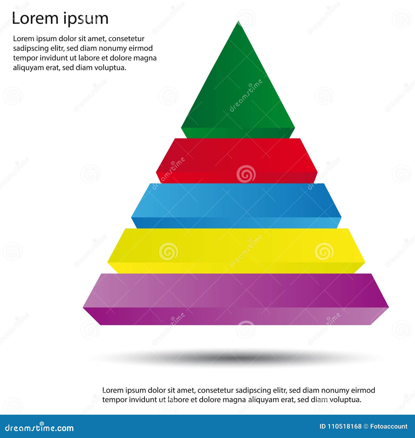 3d Pyramid Diagram Editable Vector Illustration Stock Vector