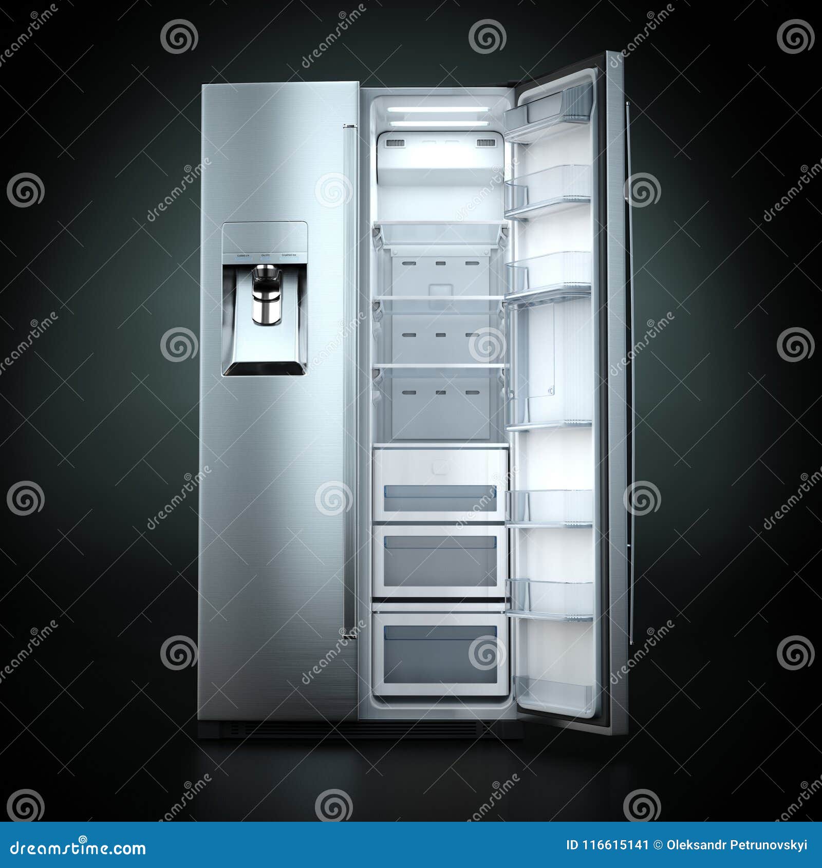3D Que Rinde El Refrigerador Grande Stock de ilustración - Ilustración de  limpio, congelador: 116615141