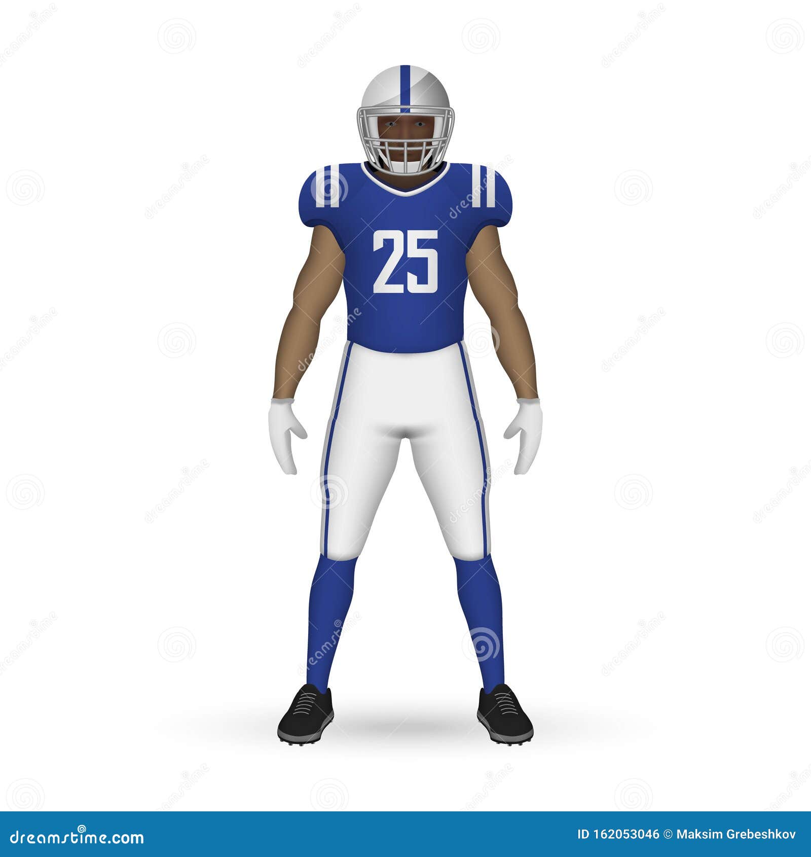 3d realistic american football player