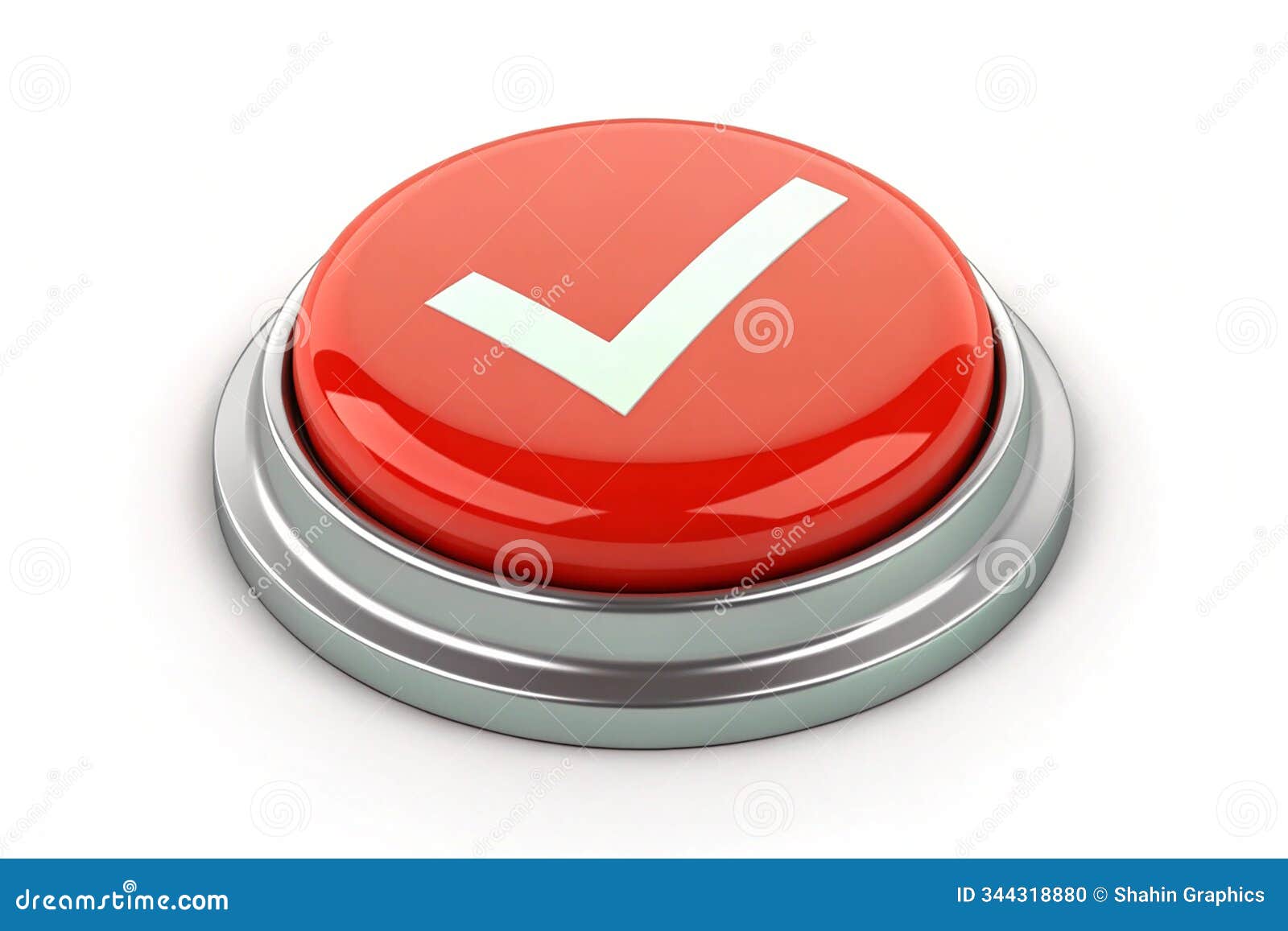 3d realistic check mark button  